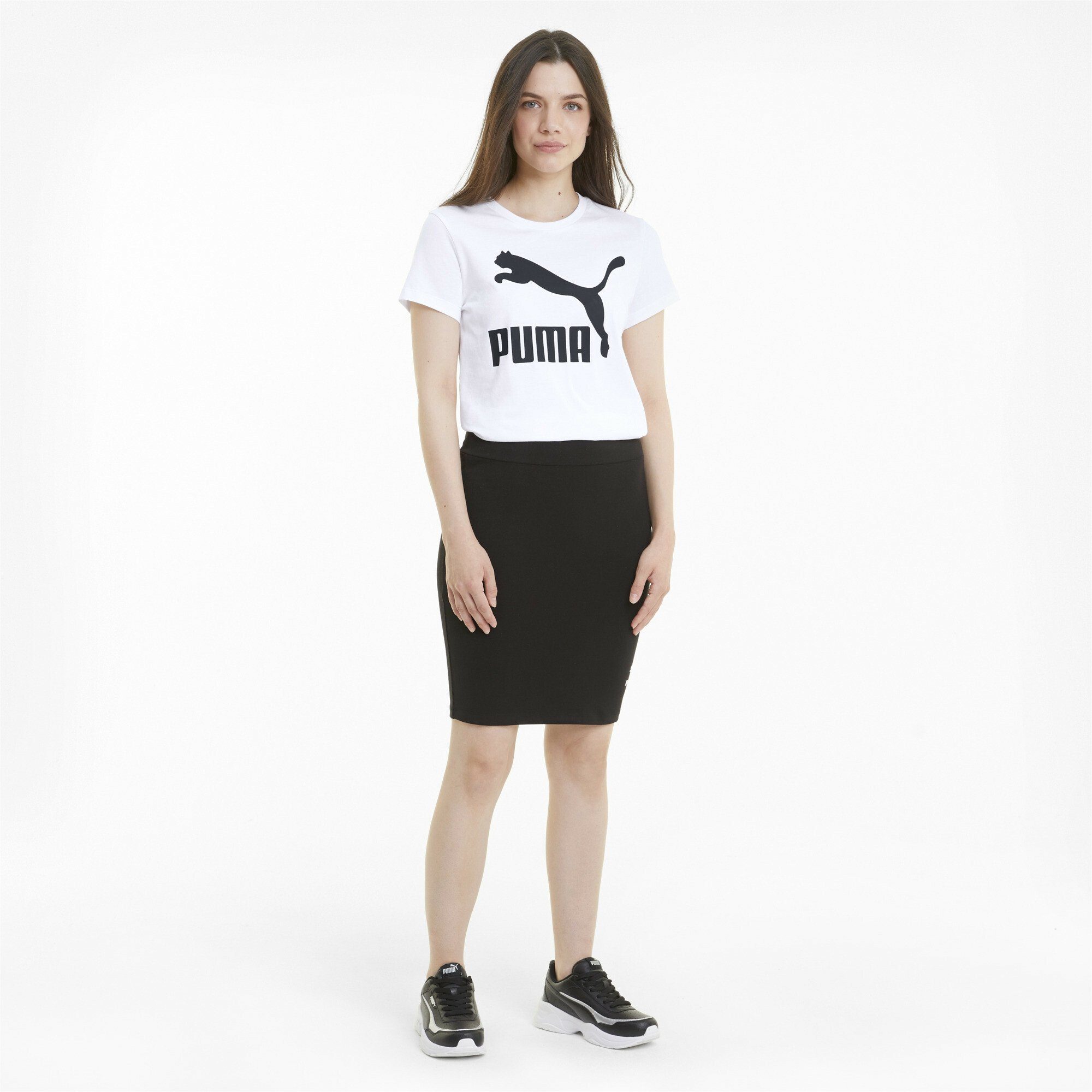 PUMA T-Shirt Classics Logo Damen White T-Shirt