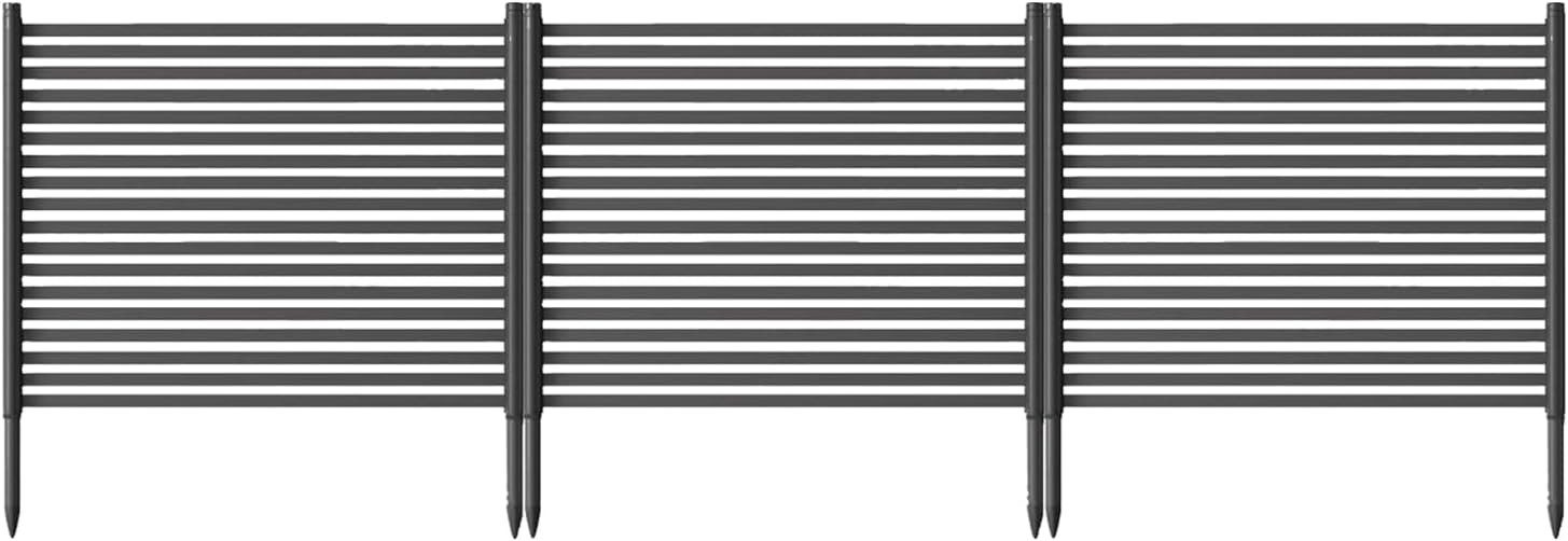 GarveeMore Gartenzaun 3 Stück Sichtschutzzaun, Freistehender dekorativer Zaun 270*124cm