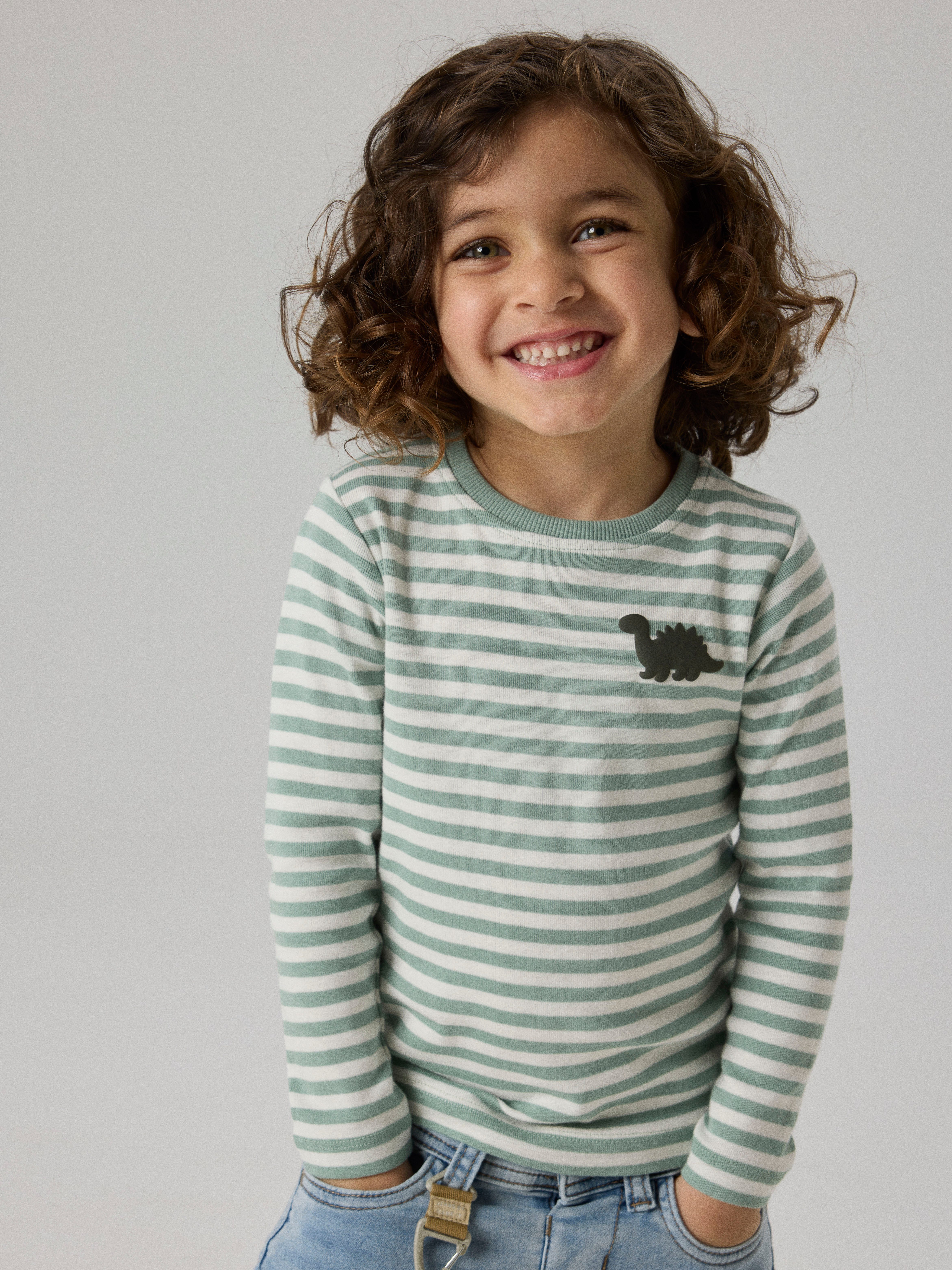Name It Langarmshirt NMMVILLY LS SLIM TOP NOOS Baumwolle, slim fit