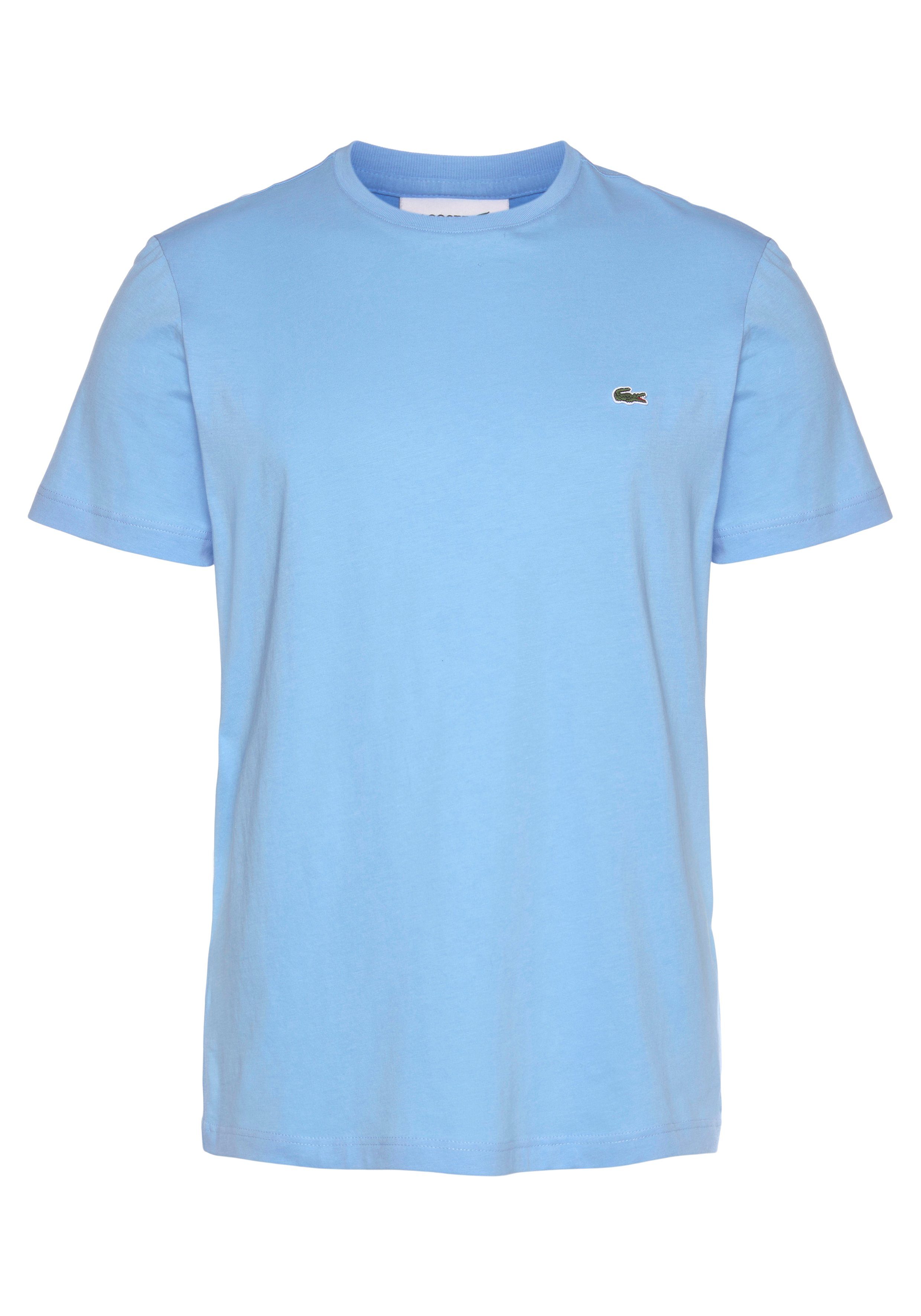 Lacoste T-Shirt (1-tlg) mit hellblau Rundhalsausschnitt