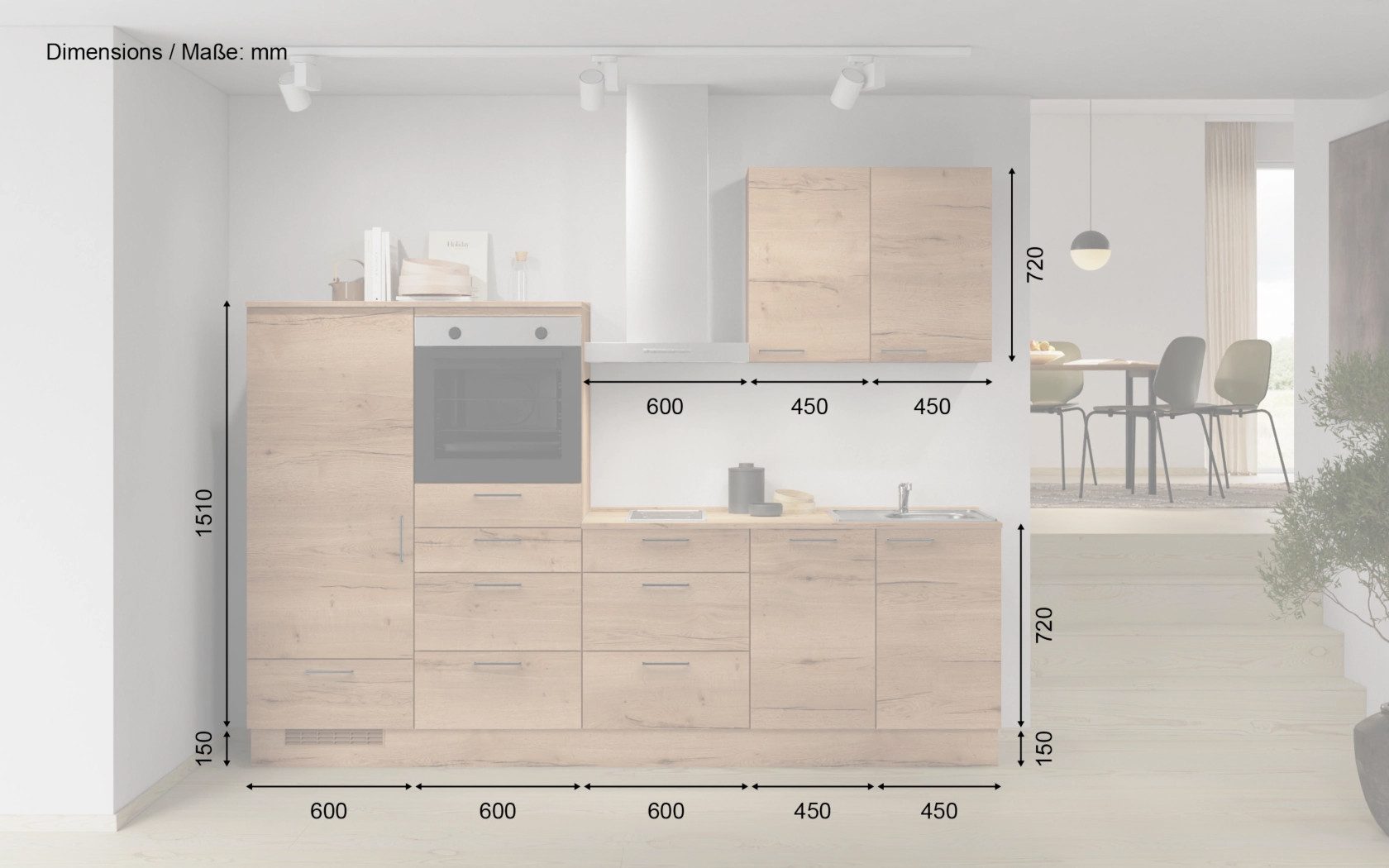 nobilia® Küchenzeile Siri, individuell anpassbar, gratis Küchenplanung mit Profis, (Breite 270 cm), vormontiert, wahlw. mit E-Geräten, inkl. Lieferung