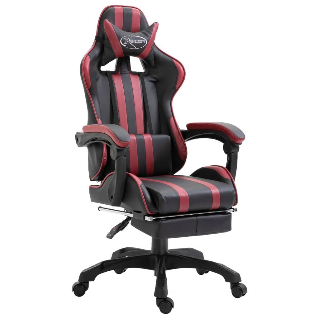 furnicato Gaming-Stuhl mit Fußstütze Weinrot Kunstleder (1 St)