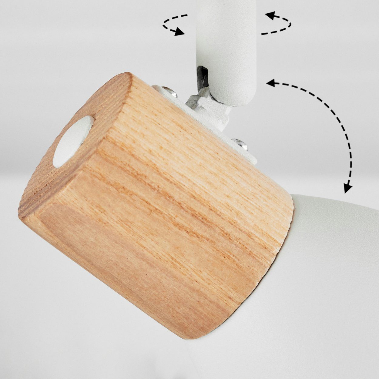 Natur/Weiß, in ohne aus moderne »Marostica« Deckenleuchte hofstein Deckenlampe Metall/Holz Leuchtmittel