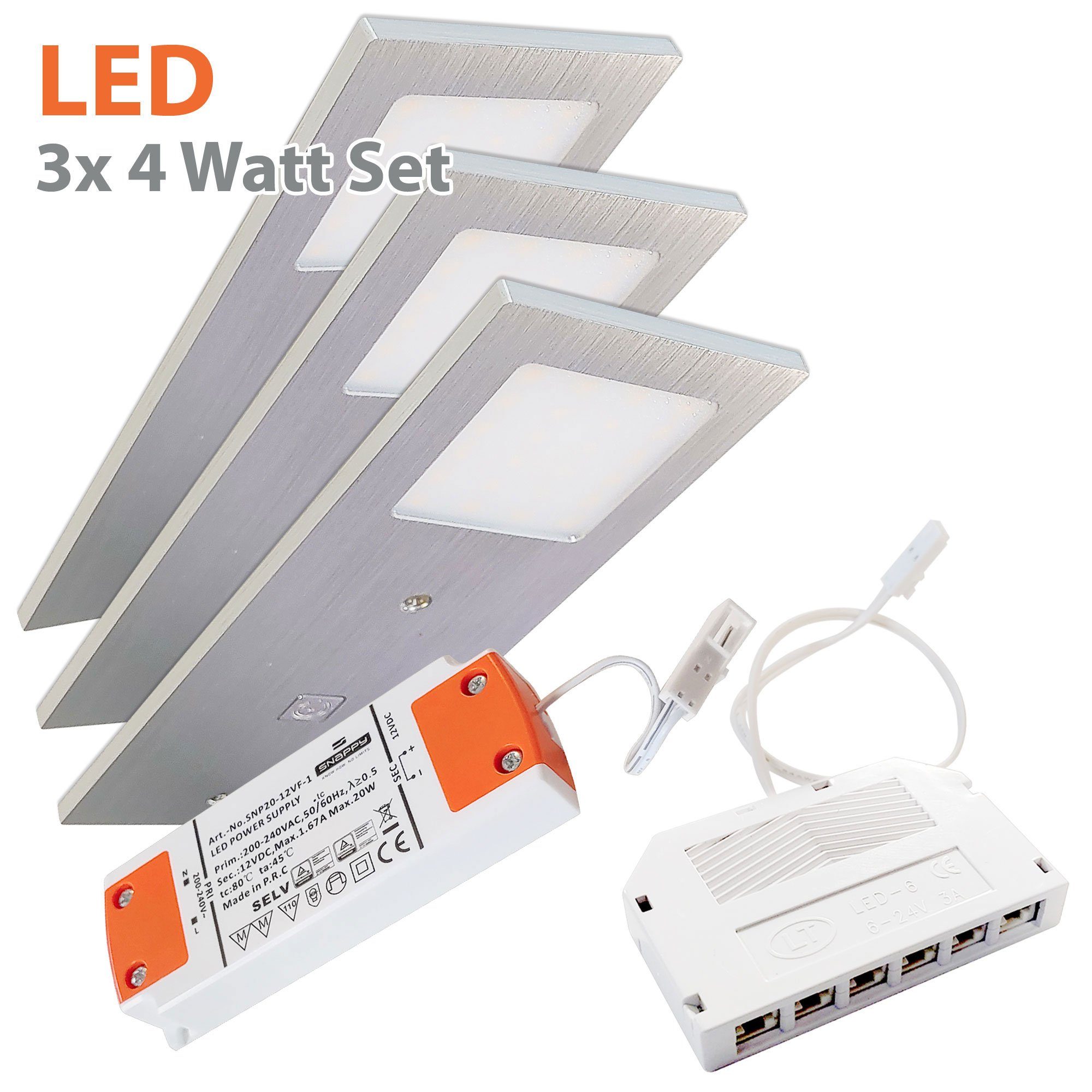 Maxkomfort LED Unterbauleuchte MU-7101A, LED, Touch, Küchenleuchte, Dimmfunktion LED fest Unterbauleuchte, flach, 3000K, integriert, Warmweiß