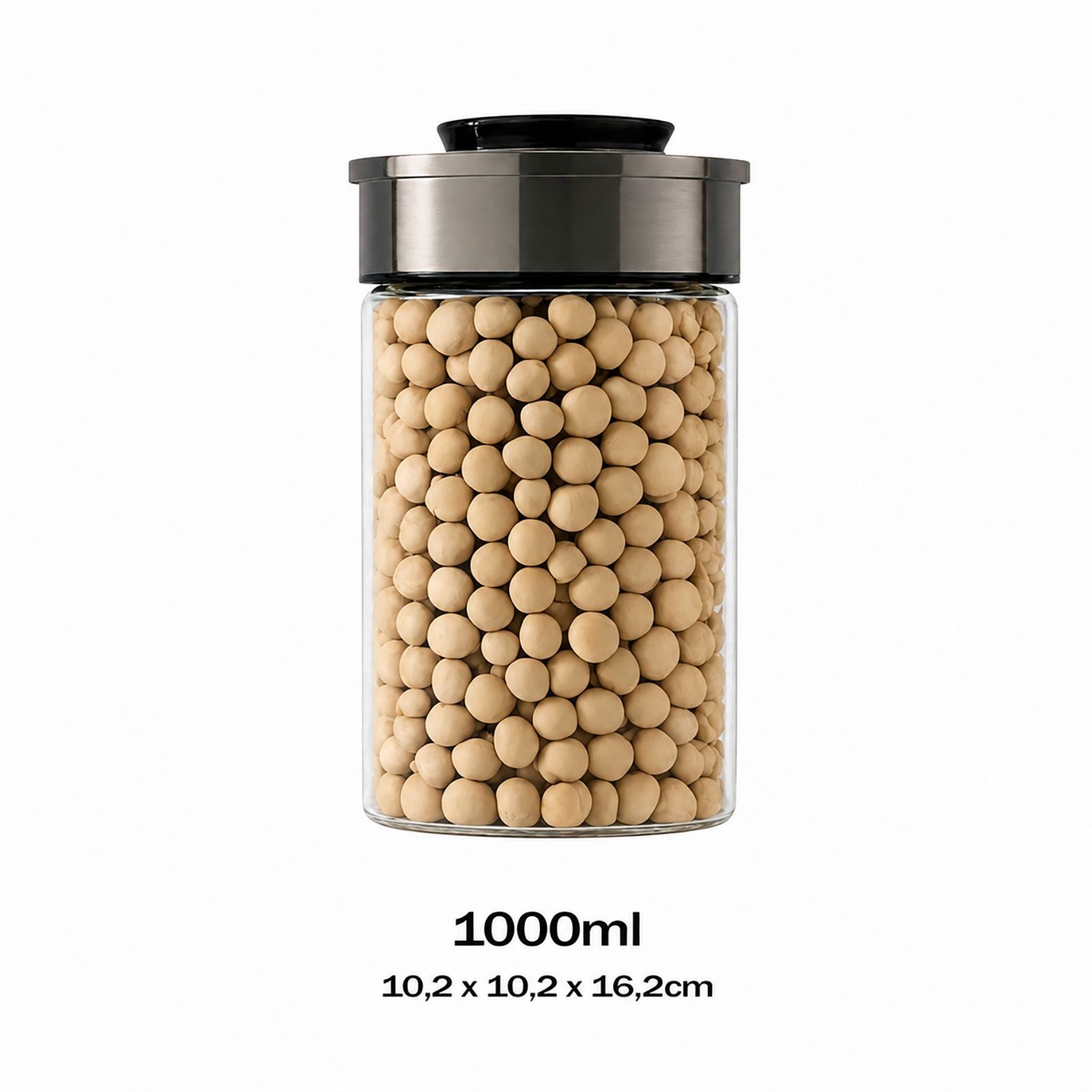 BURI Vorratsglas 3x Vakuum Vorratsglas Glas 1000ml Vorratsgläser Vakuumdeckel luftdicht, Glas – Bild 3 von 5