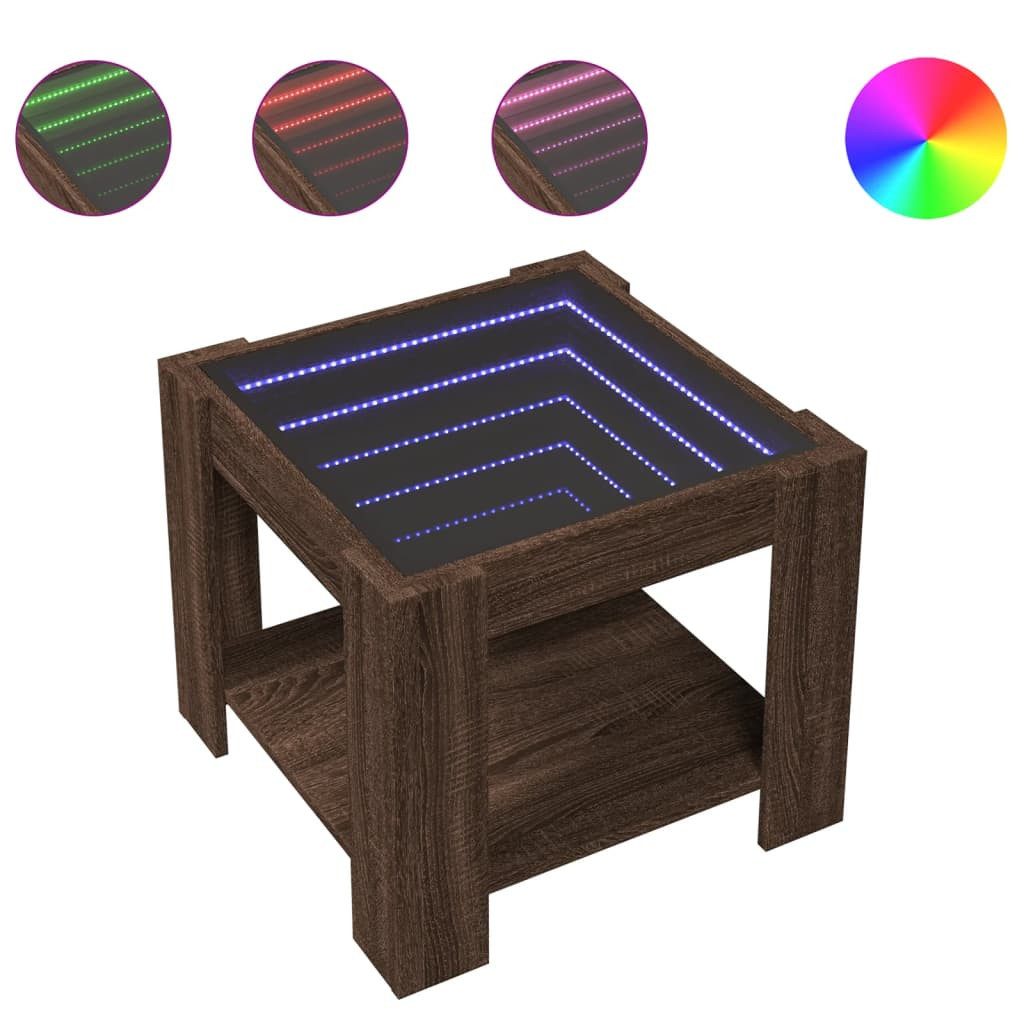vidaXL Couchtisch LED-Couchtisch Braun Eichen-Optik 53x53x45 günstig online kaufen