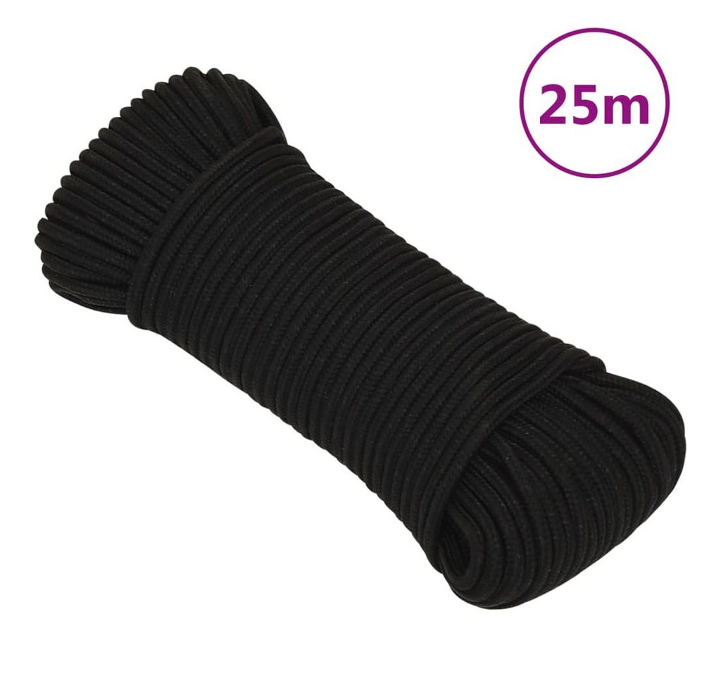 Thumbnail - vidaXL Seil, Arbeitsseil Schwarz 4 mm 25 m Polyester