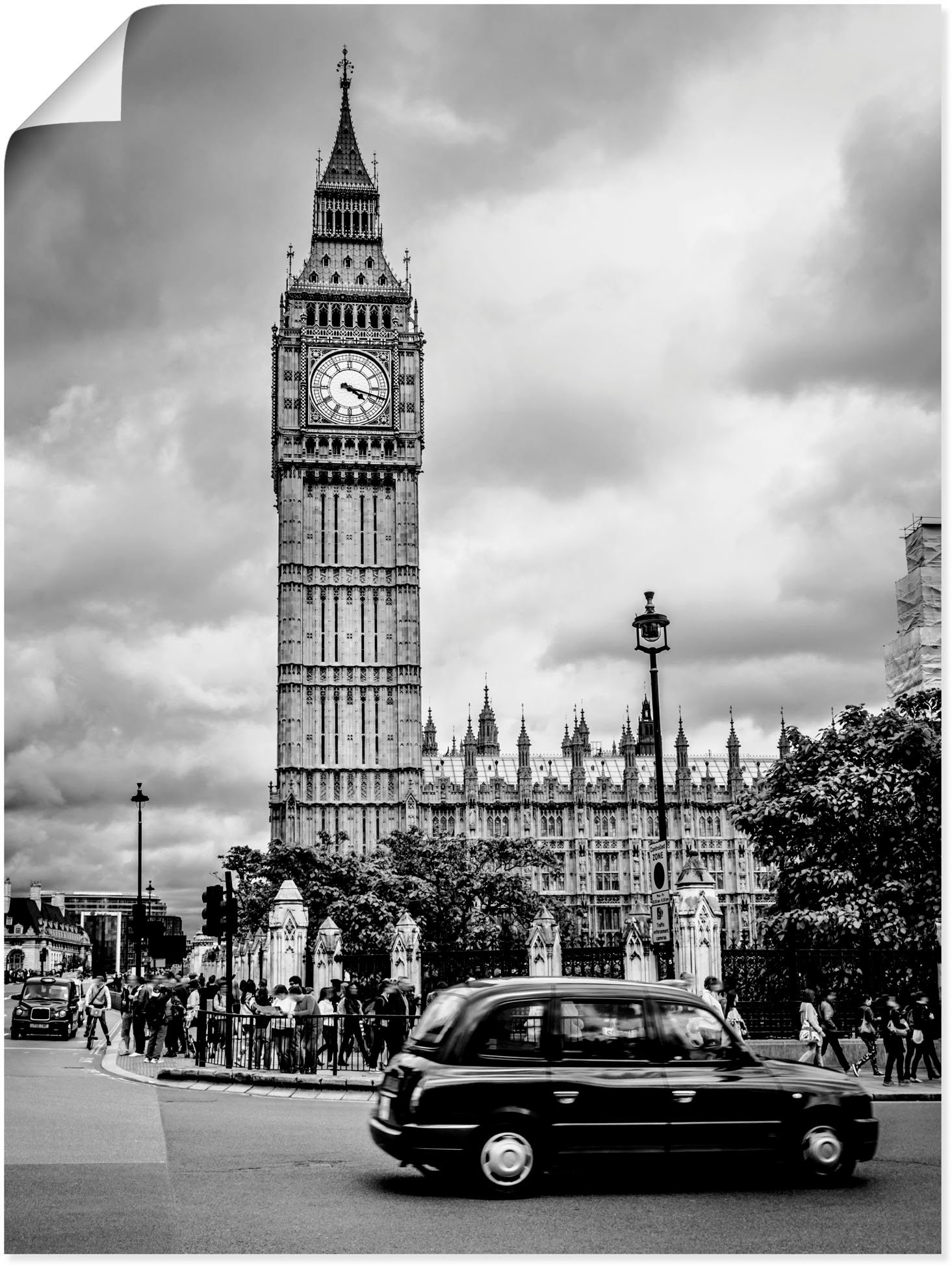 Artland Poster London Taxi und Big Ben, Gebäude (1 St), ohne Rahmen