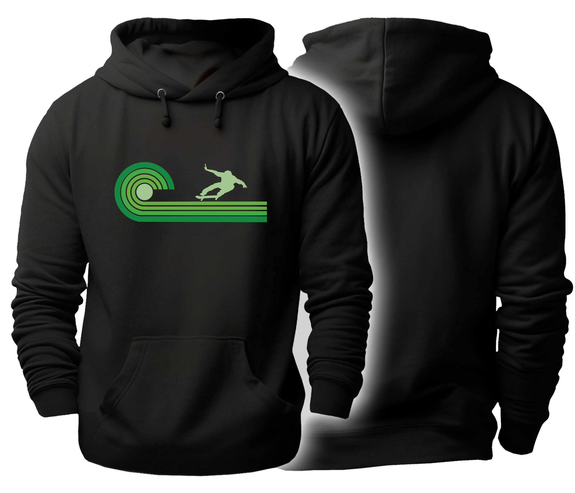 MyDesign24 Hoodie Skater Kapuzen Pullover Schwarzer Männer und Frauen Hoodie Gr.XS i545