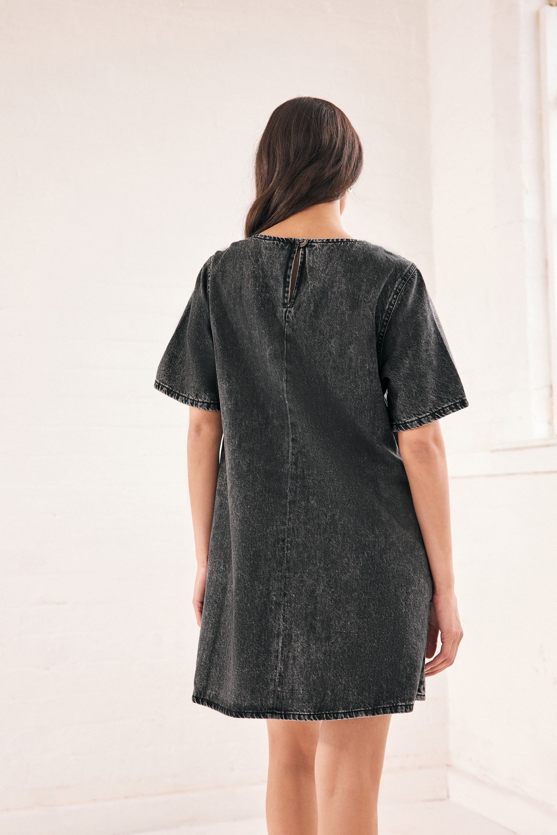 Next Jeanskleid Kurzärmeliges T-Shirt-Kleid aus Denim günstig online kaufen