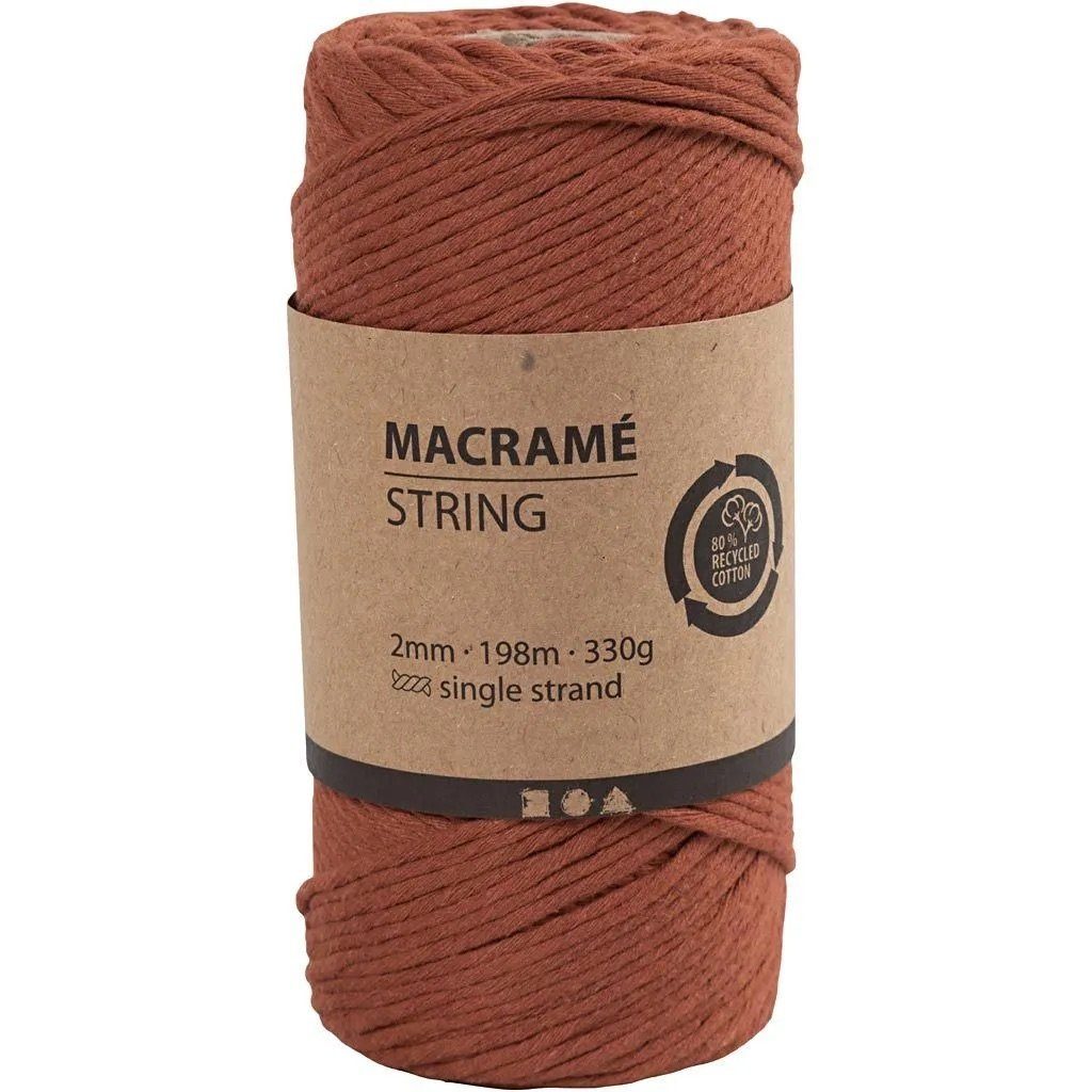 Creotime Dekofigur Macramé-Kordel, L: 198 m, D 2 mm, 330 g/ 1 Rolle