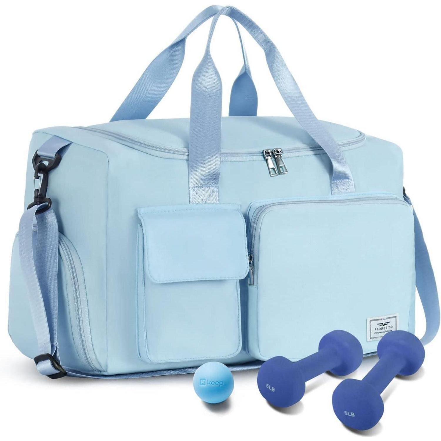 Sporttasche 35L Damen Sporttasche Faltbare Reisetasche mit Schuhfach und