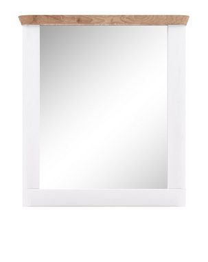 xonox.home Wandspiegel Michigan (Garderobenspiegel in weiß mit Eiche, 79 x 89 cm), mit Kranz