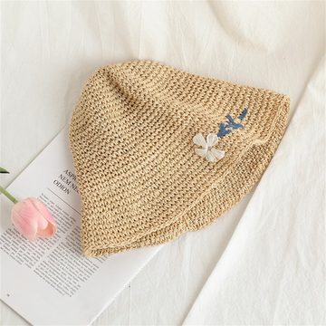 Rouemi Strohhut Damen Sommerhut, Mode Sonnenschutz kleiner Gänseblümchen Strohhut