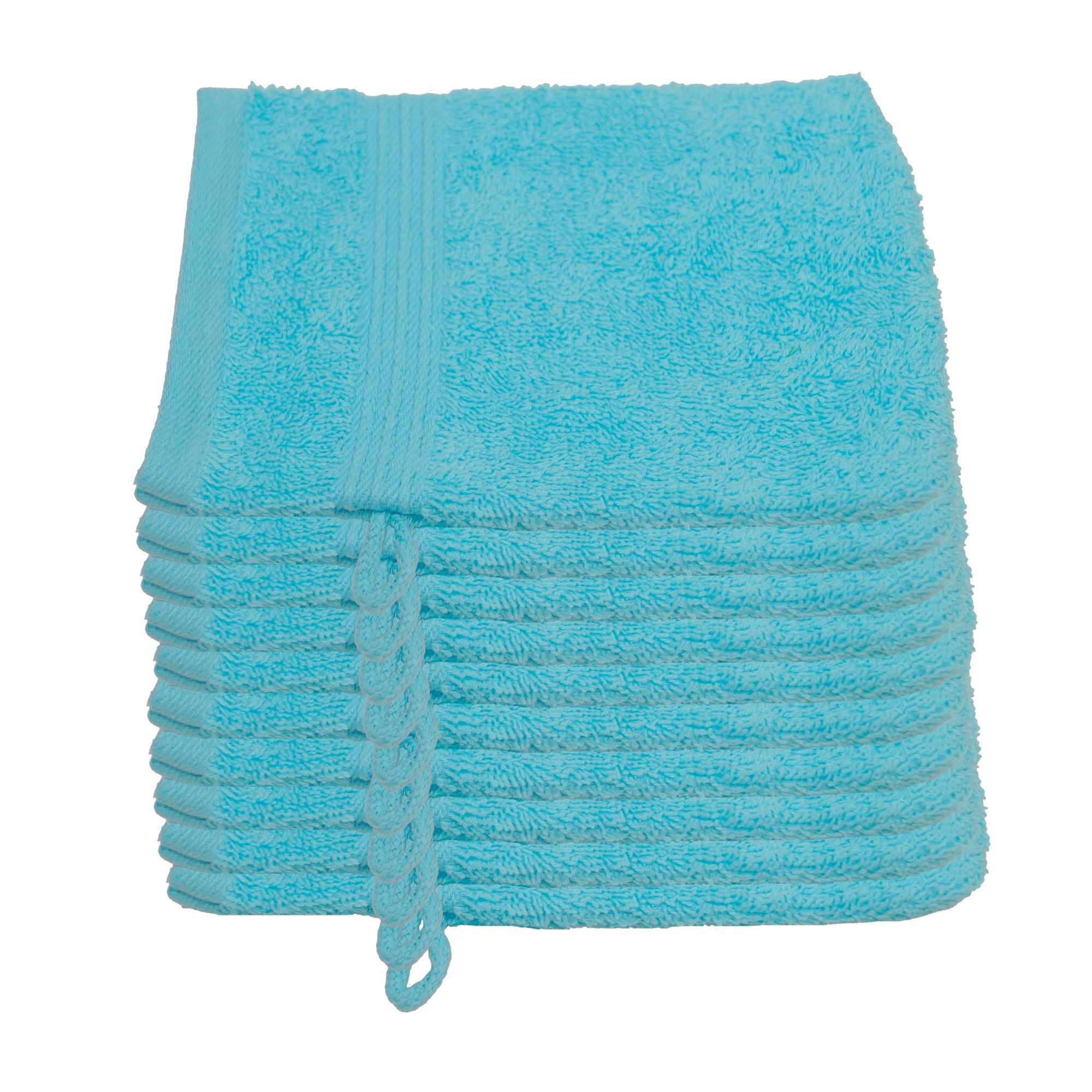 Julie Julsen Waschhandschuh 10-Waschhandschuh-Babyblau-Waschhandschuh 15 x 21 cm, (10-St)