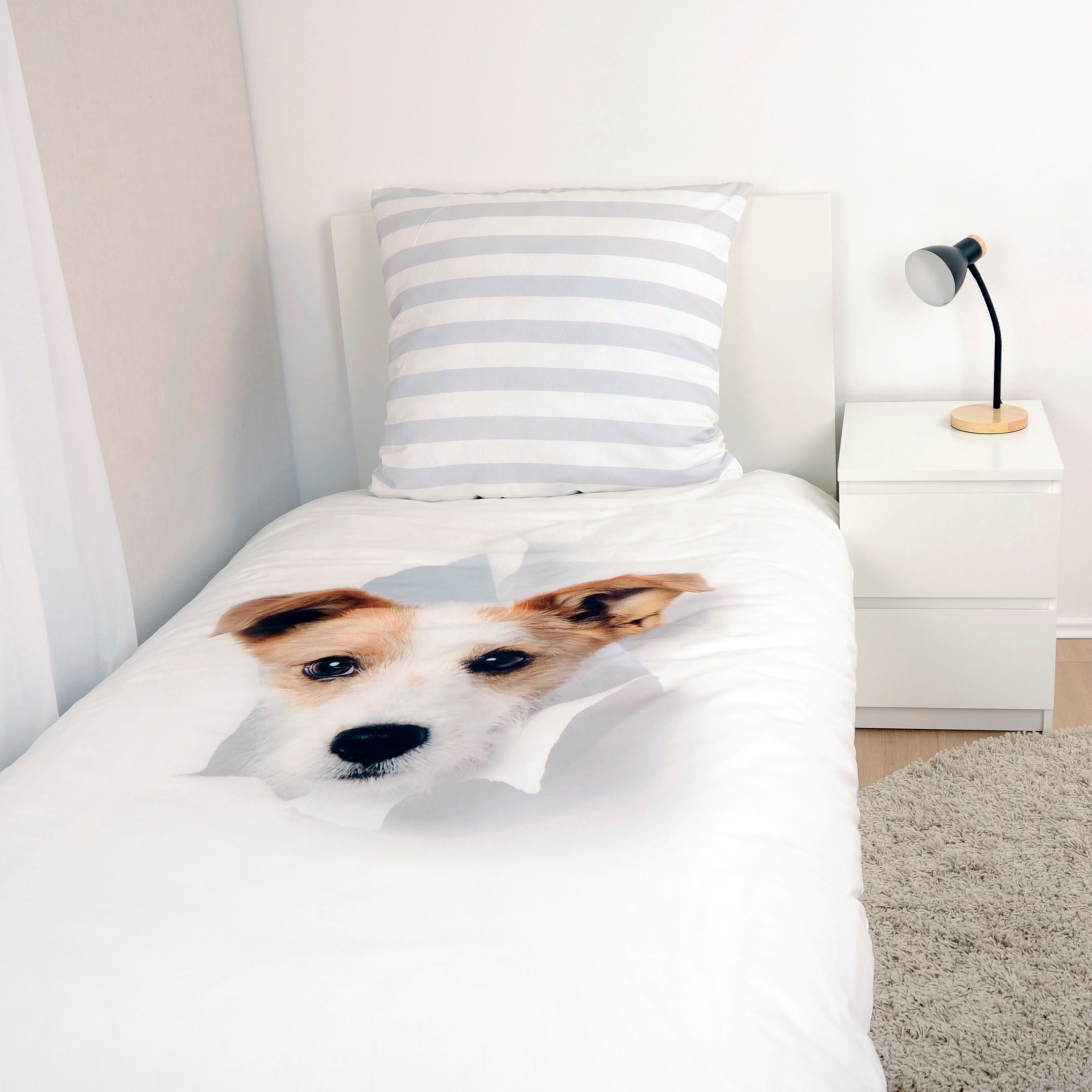 Herding Young Collection Bettwäsche YC Hund, Renforcé, 2 teilig, mit tollem Motiv