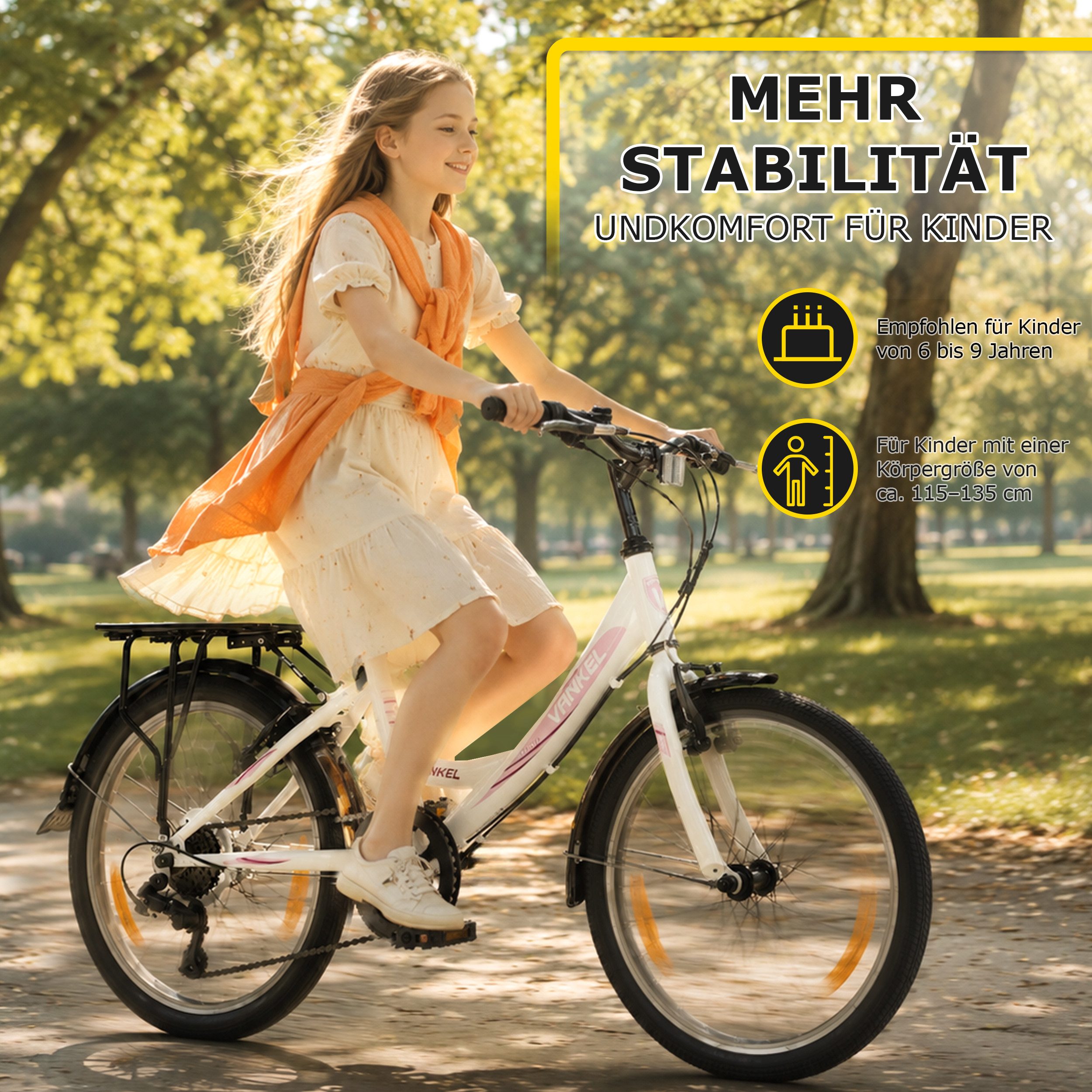 ROMICO Kinderfahrrad Kinderfahrrad 20 Zoll MTB, 6-Gang, V-Brakes & Schutzbleche, 1 Gang, Kettenschaltung, Stabiles Rad für Mädchen und Jungen ab ca. 6 Jahren