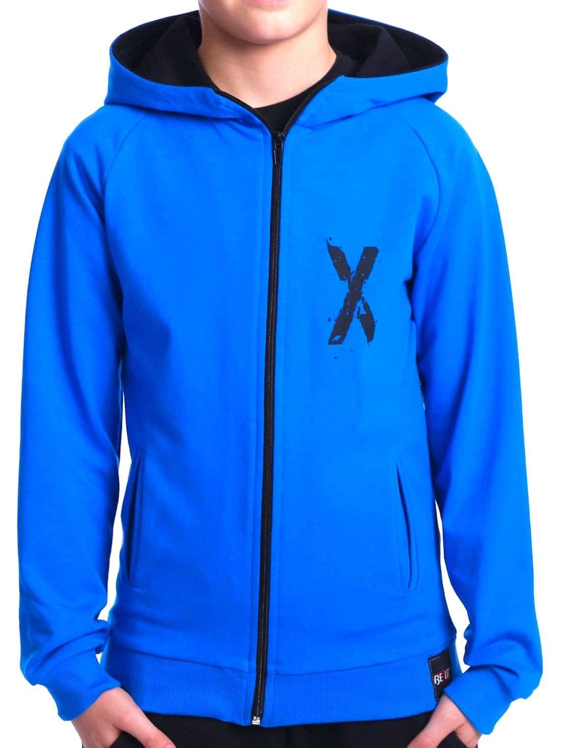BEZLIT Sweatshirt Kapuze mit Kängurutasche mit Kapuzensweatjacke Print Blau Hoodie Jungen Print Sweatjacke Rücken (1-tlg) mit