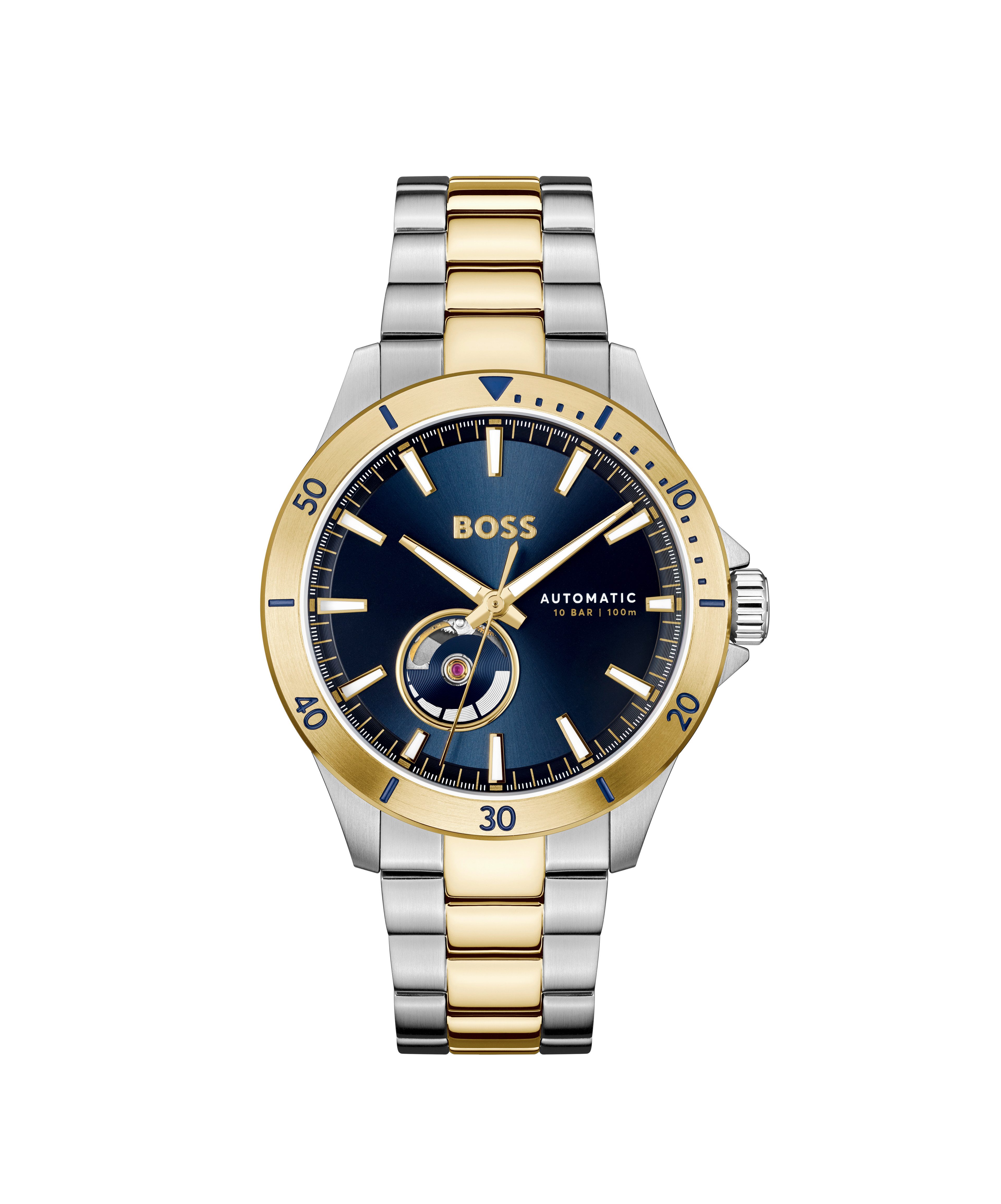 BOSS Automatikuhr TROPER AUTOMATIC 1514201, Armbanduhr, Herrenuhr, Mechanische Uhr, Edelstahlarmband, analog