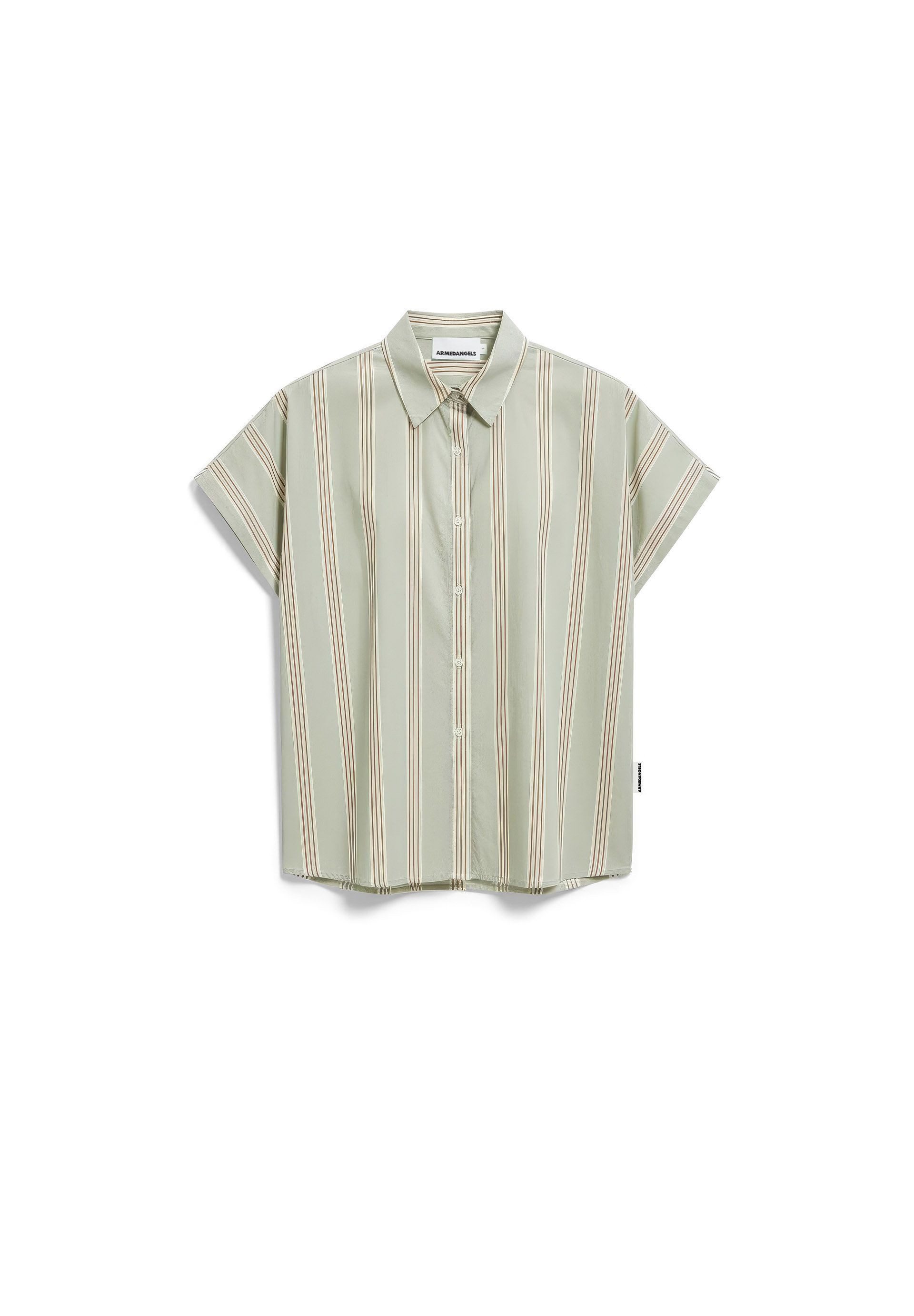 Kurzarmbluse LARISAANA STRIPE Bluse aus 100% Bio-Baumwolle