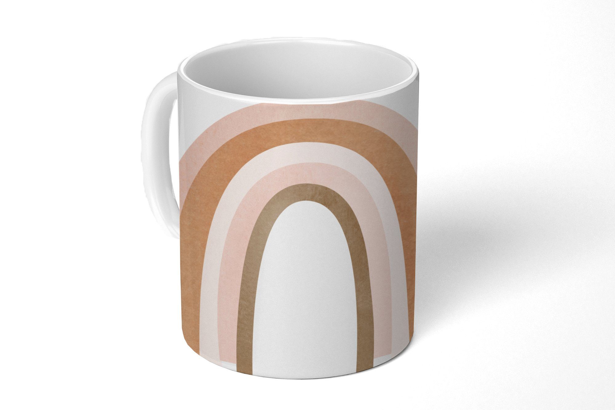 - Teetasse, Keramik, Tasse MuchoWow Abstrakt Kaffeetassen, Regenbogen Muster, Geschenk Becher, Teetasse, Kunst - -