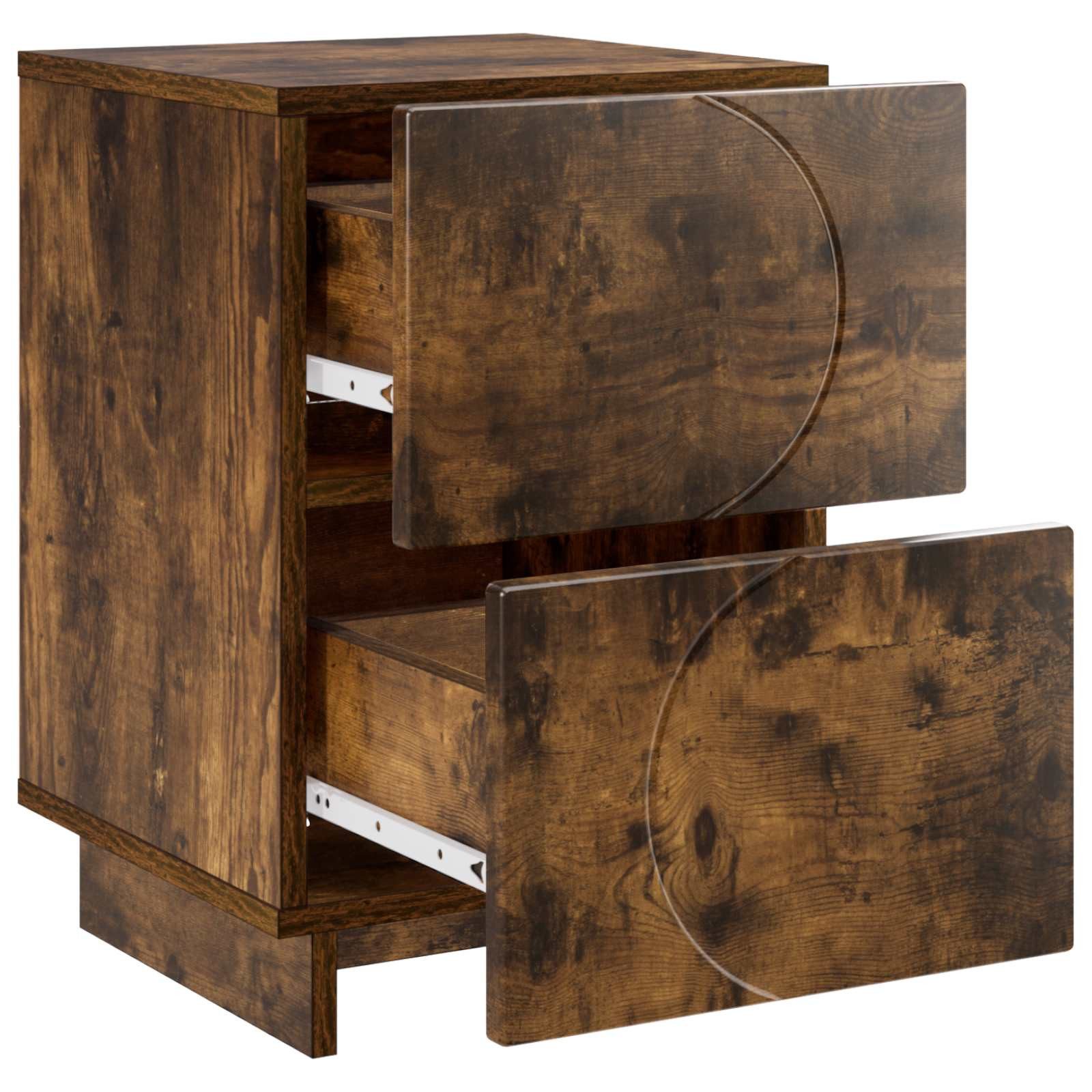 vidaXL Nachttisch Nachttisch Räuchereiche 33,5 x 34,5 x 50 cm Holzwerkstoff (1-St)