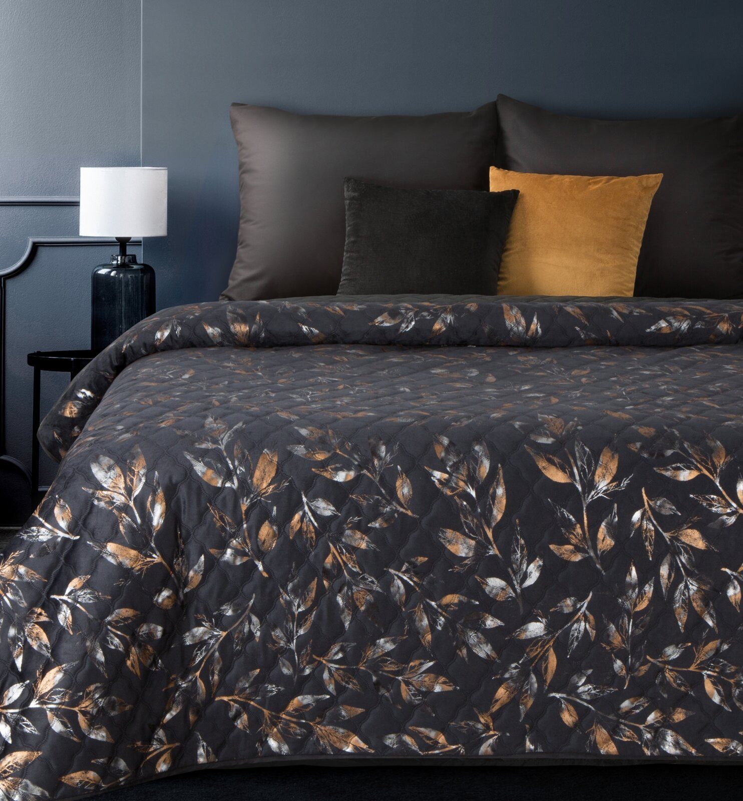 Eurofirany Tagesdecke Glamour Black, Samtdecke Velours günstig online kaufen
