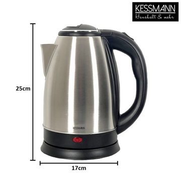 KESSMANN MICHELINO Wasserkocher mit Abschaltautomatik elektrischer Wasser Kettle Kocher kochen Kessel, 1.8 l, 1800,00 W, Wasseraufbereiter Schnelles aufheizen Wasser heizen wärmen Aufwärmen