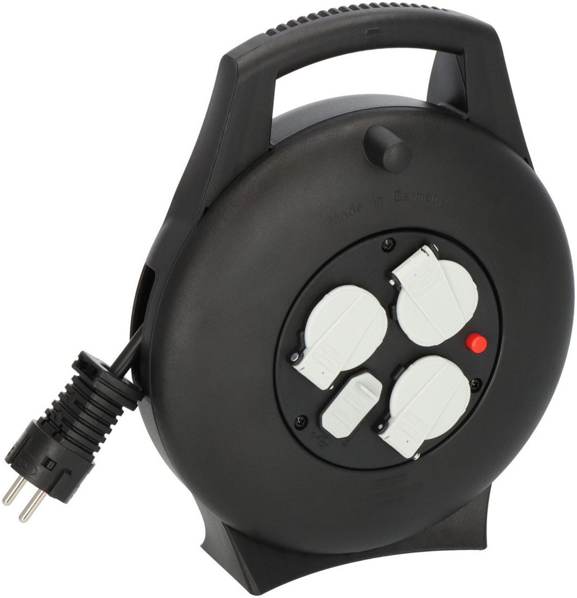 Brennenstuhl Vario Line Kabelbox VL2-X 3-fach mit USB Ladefunktion Stromkabel, F-Stecker, Typ F (Schuko) (1000 cm)