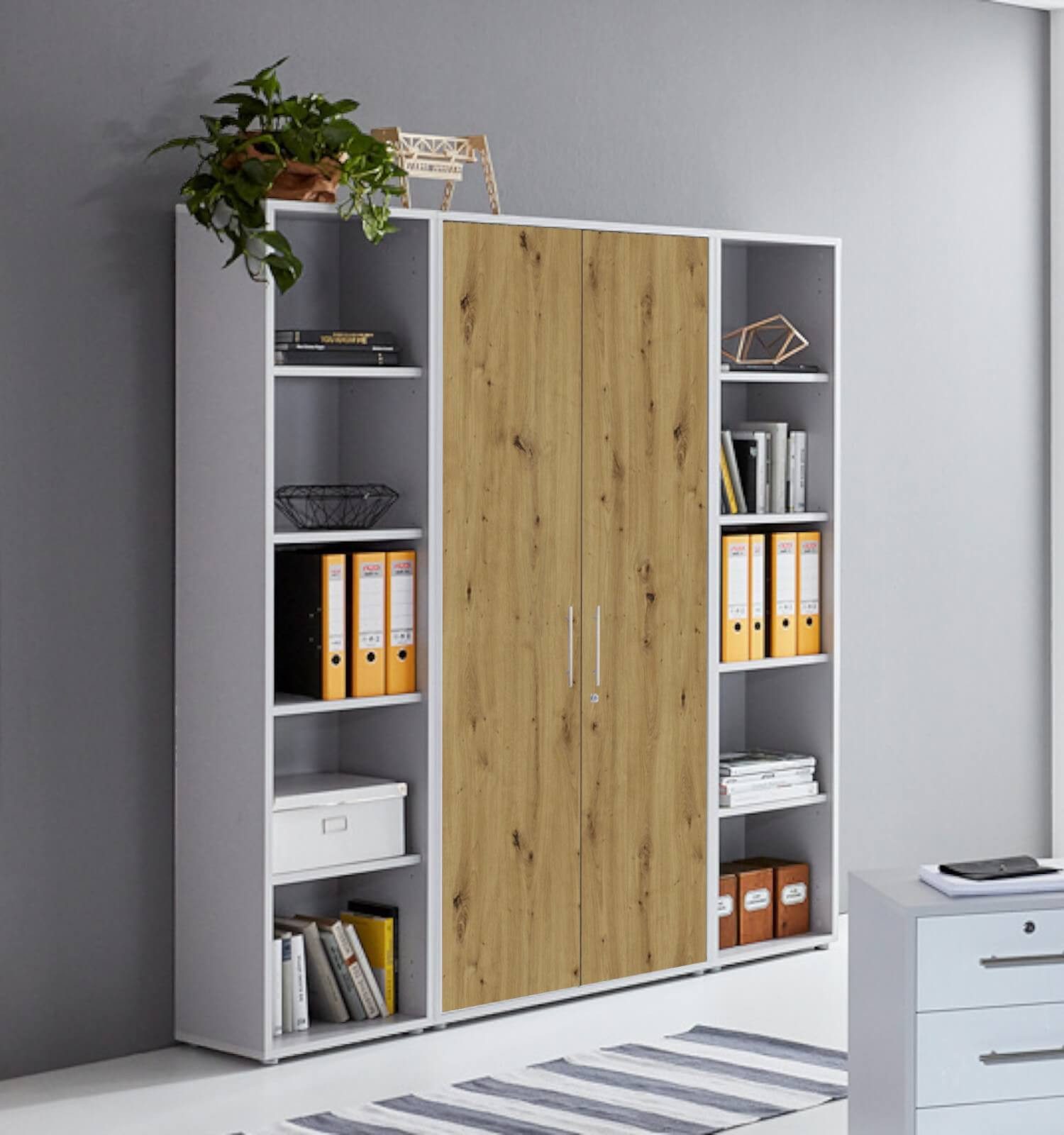 BMG Möbel Aktenschrank Office Edition 3 (Schrankwand Set, 3tlg) abschließbar, matt oder Hochglanz lackiert