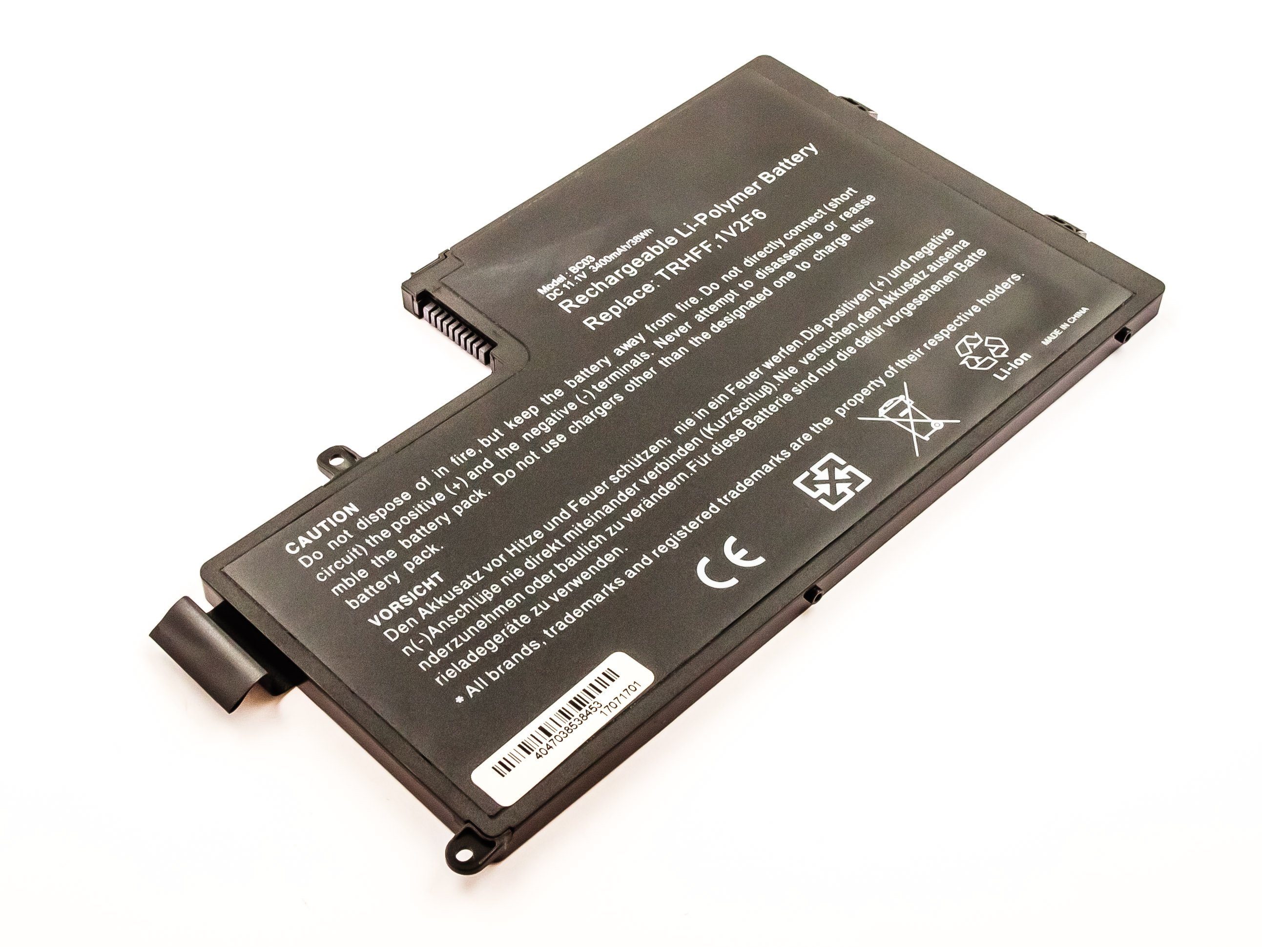 MobiloTec Akku kompatibel mit Dell Inspiron I5-5547 Akku Akku 3400 mAh (1 St)