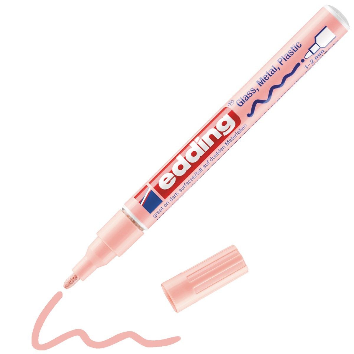 edding Lackmarker Glanzlack-Marker 751 creative pastellrosa Strichstärke 1-2 mm, geruchsarm wasserfest hitzebeständig bis 400 Grad