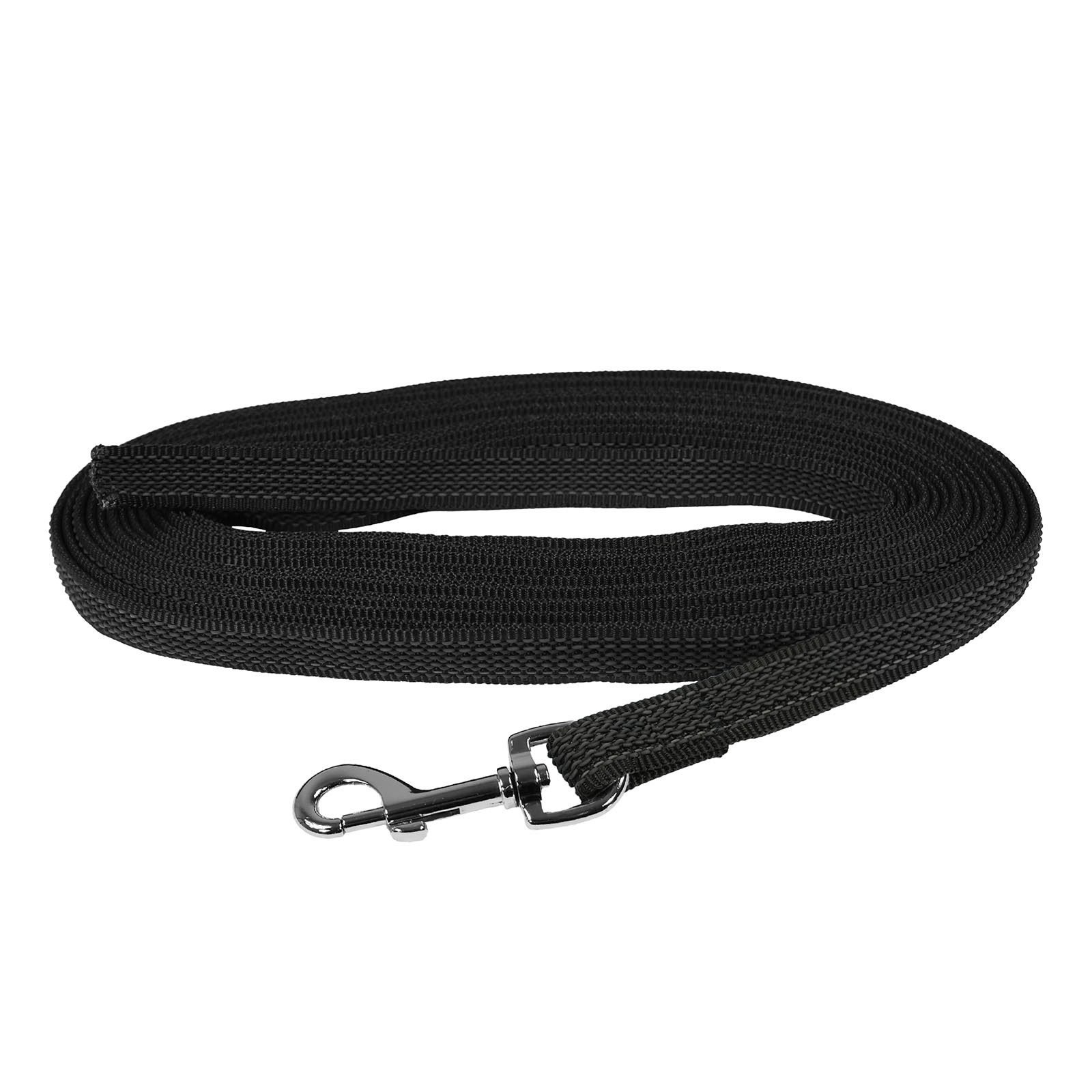 EQuest Schleppleine Gummierte Schleppleine für Hunde, ohne Handschlaufe, 8 m, schwarz, 100% Polypropylen