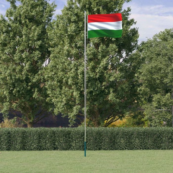 vidaXL Flagge Flagge Ungarns mit Mast 6 23 m Aluminium