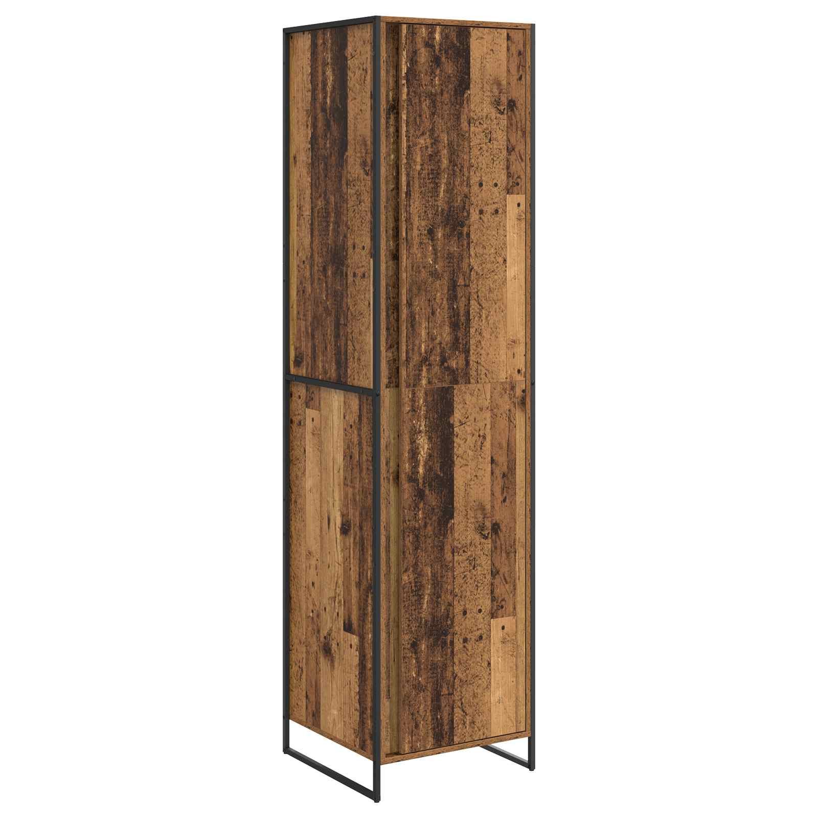 vidaXL Kleiderschrank Warderobe mit Tür 2 pcs Altholz 50 x 50 x 200 cm Holzwerkstoff (2-St)