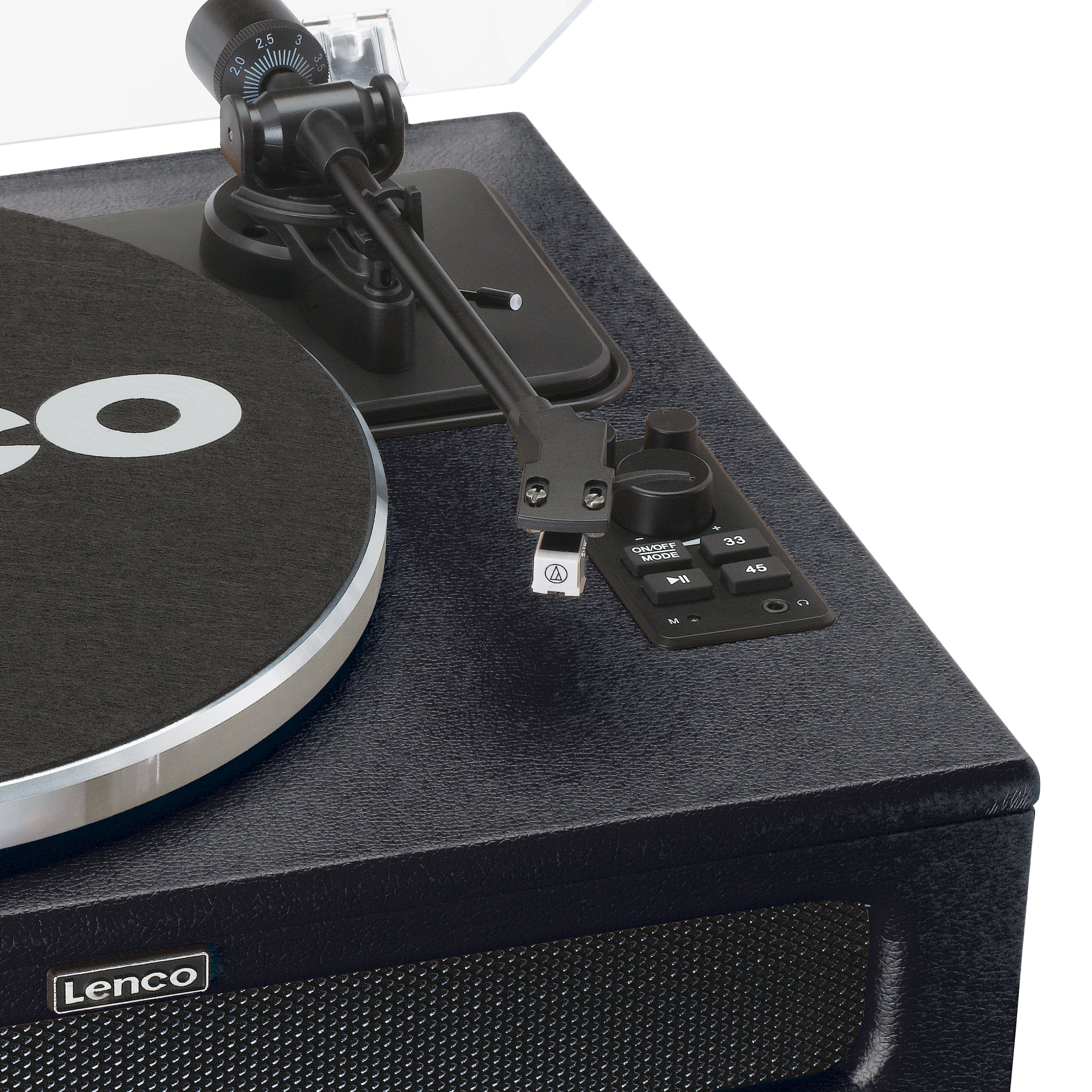 Lenco LS-430BK Plattenspieler (Riemenantrieb, Bluetooth, Schallplattenspieler mit Lautsprecher, Bluetooth 5.0 inkl. Staubschutz) – Bild 5 von 5