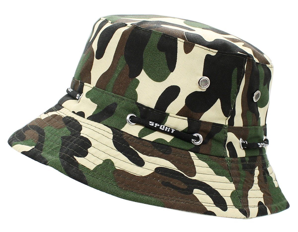 dy_mode Fischerhut Bucket Hat Herren Fischerhut Camouflage Anglerhut Mütze Tarnmuster Bucket Hat, Stoffhut BH005-Camouflage-4