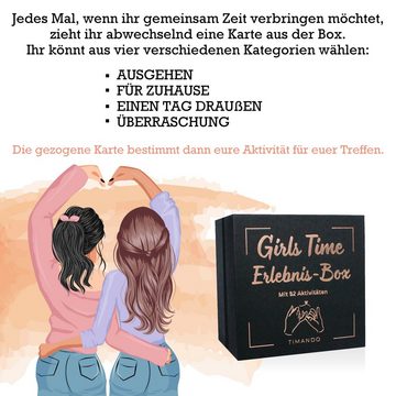 Timando Spiel, Girls Time - 52 Aktivitäten für Freundinnen in Einer Box, Erlebnis-Box mit coolen Ideen für euren Mädels-Tag, Geschenk Beste Freundin