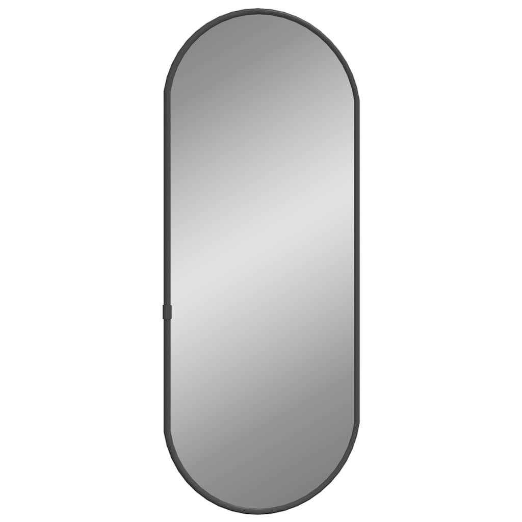 furnicato Wandspiegel Schwarz 50x20 cm Oval (1-St), Klarer Kosmetikspiegel mit PVC-Rahmen für das Badezimmer oder Flur