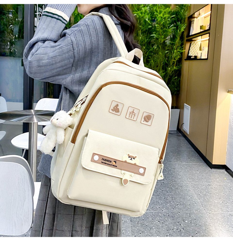 Coonoor Schulranzen 5-teilig Schulrucksack, Mädchen Teenager Rucksack Casual Daypacks, leichte Schultasche, Tagesrucksack Reisen, Arbeitstasche – Bild 5 von 5
