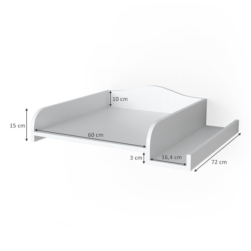 Vicco Wickelaufsatz, Weiß, 83 x 72 cm auf Waschmaschine