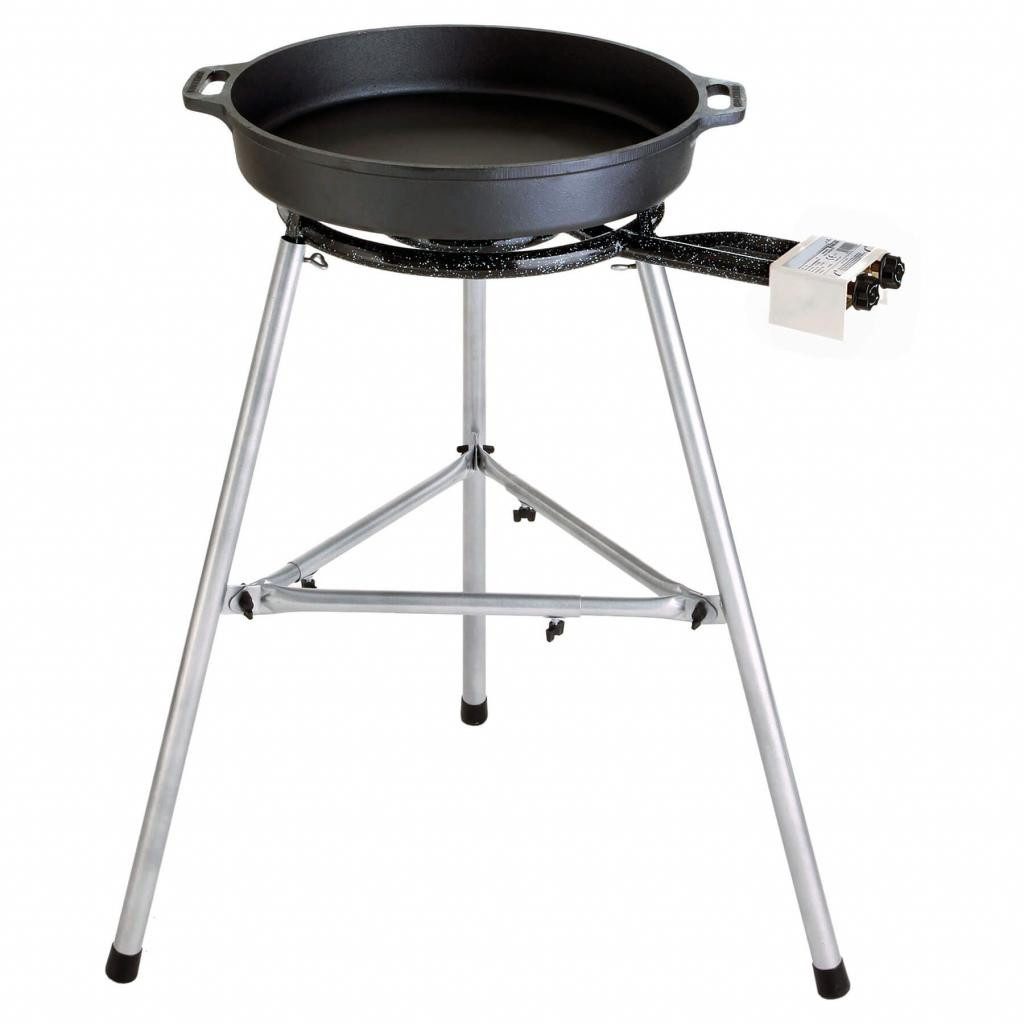 Paella World International Pfannen-Set Paella-Gusspfannen-Set inkl. Gasbrenner, Zündsicherung wählbar, Gusseisen