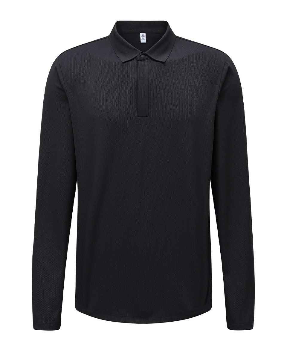 Allthemen Langarm-Poloshirt Langarm-Poloshirt mit Polokragen Herren Business-Stil