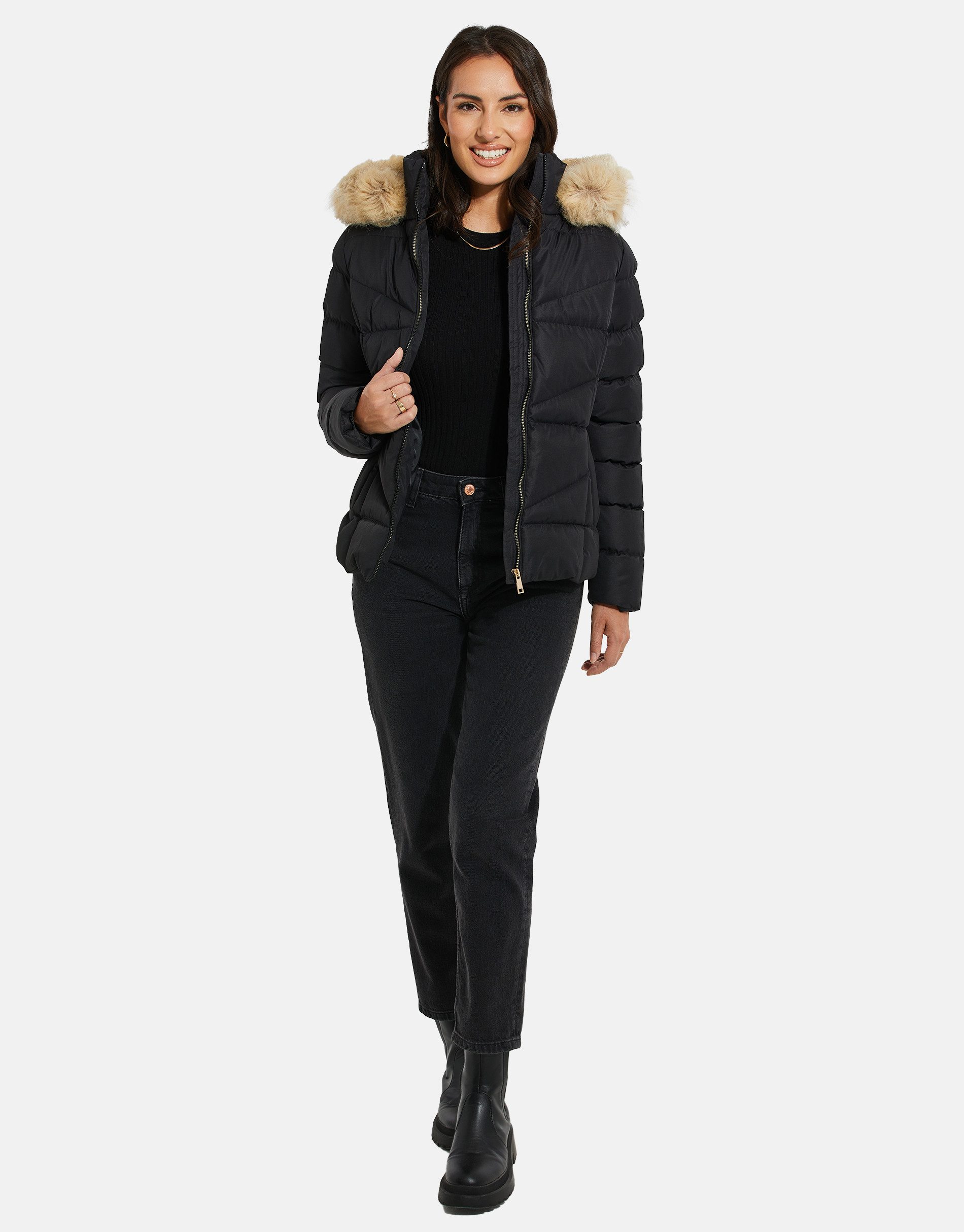 Threadbare Steppjacke (1-St) mit kuscheliger Kapuze günstig online kaufen