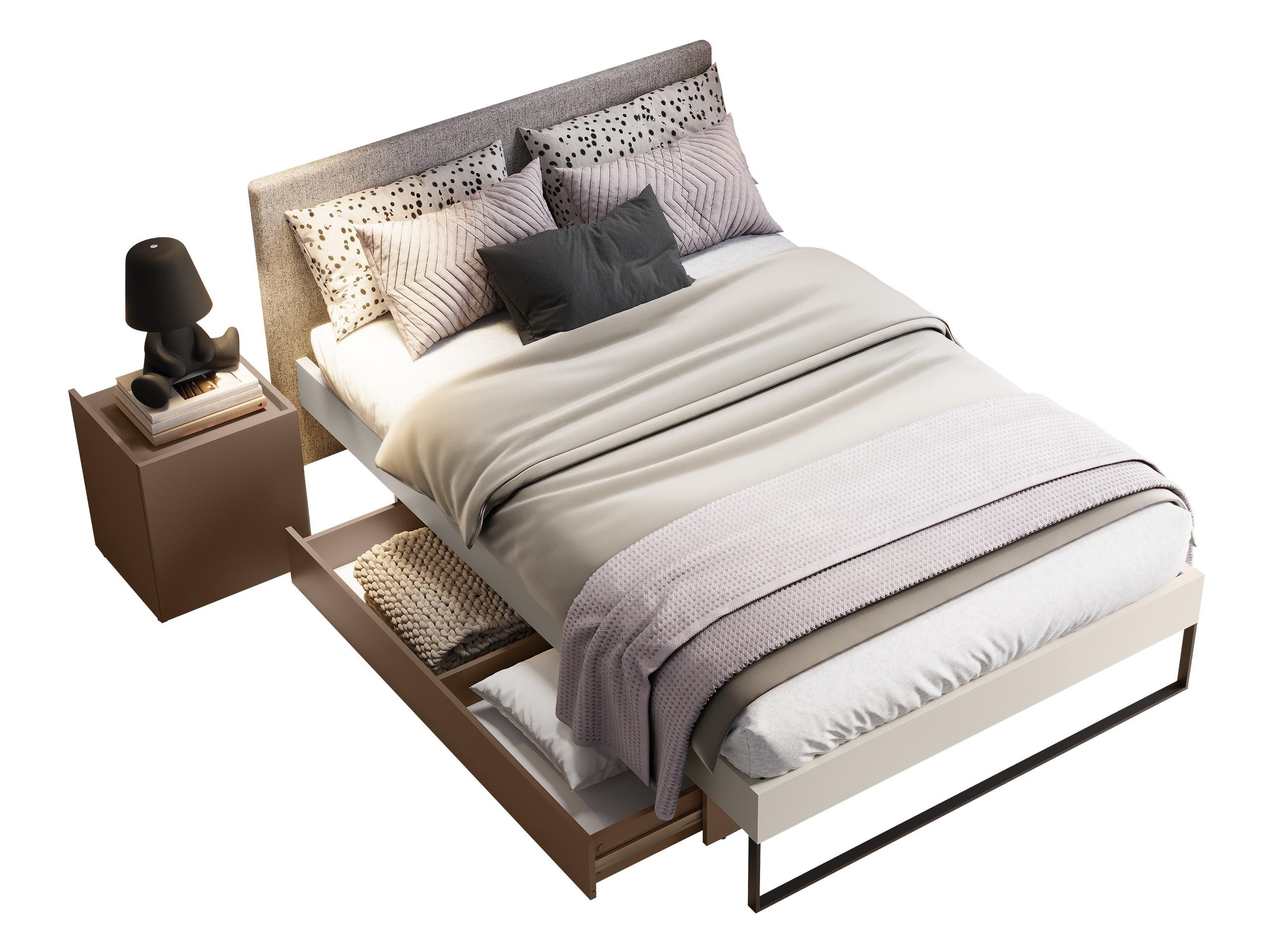 MIRJAN24 Jugendzimmer-Set Sigma V, (2er-Set, Jugendbett, Nachttisch), Lattenrost, Metallfüße