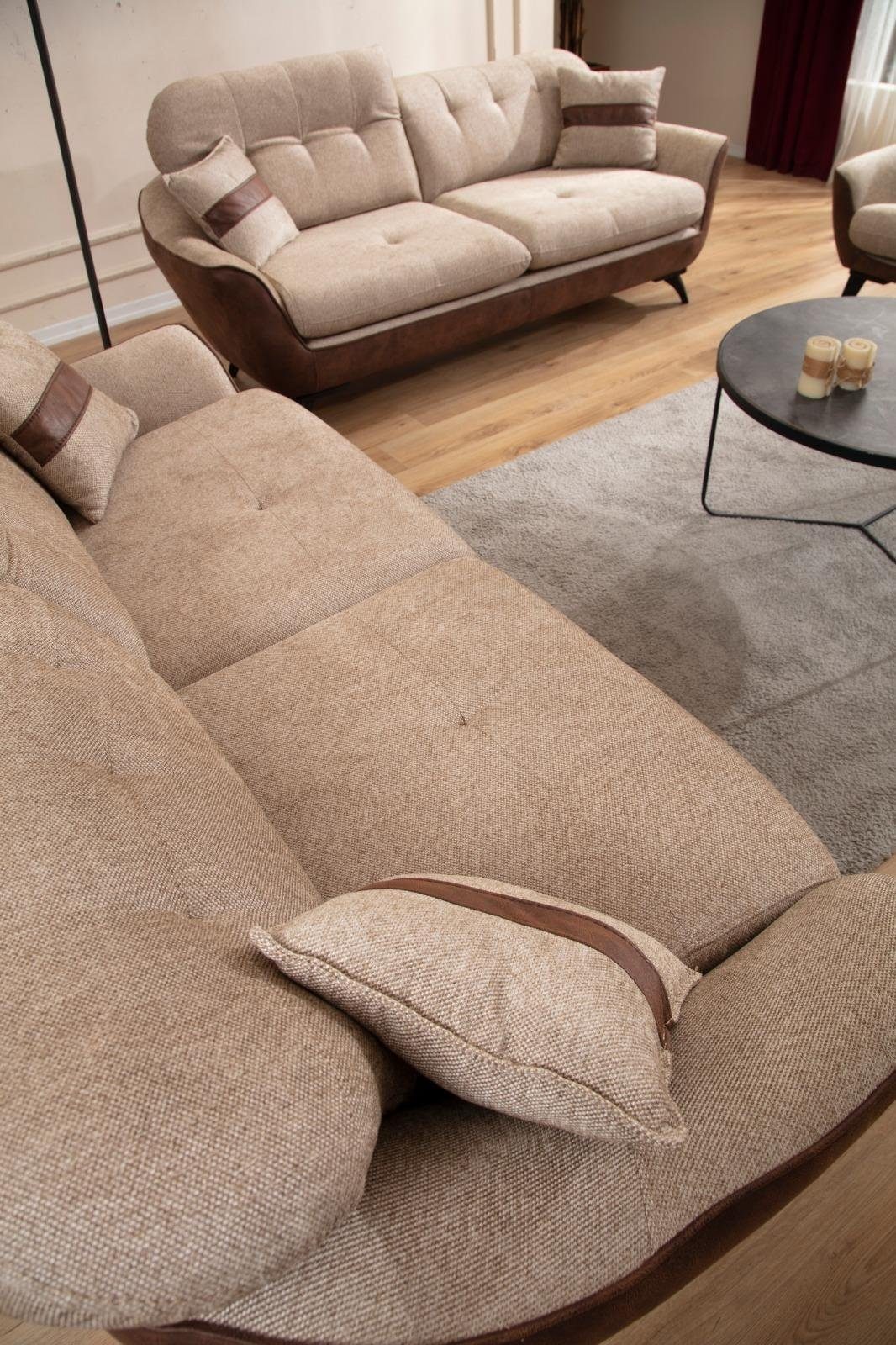 Couch Braun, Multifunktion Teile 4 Sofa JVmoebel Set Sofagarnitur Sofa Sitzmöbel Couchen