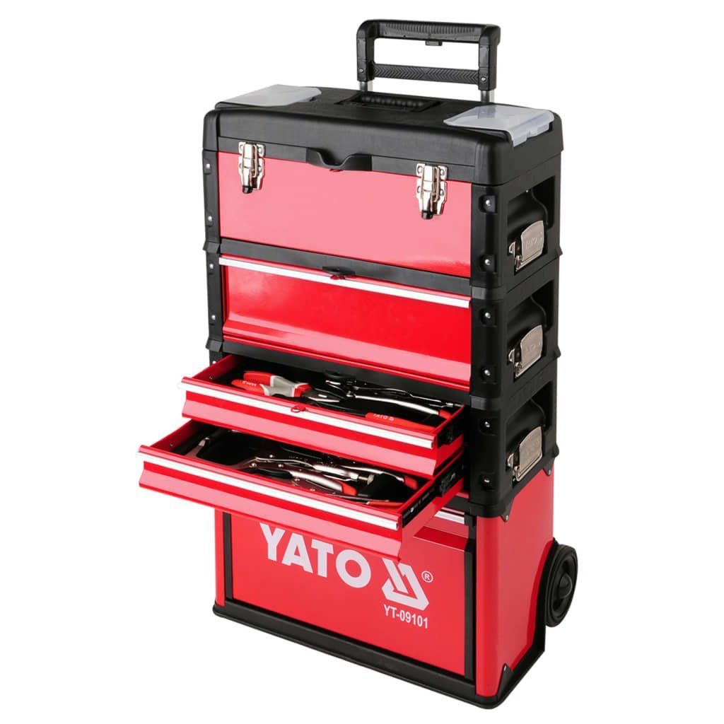 Yato Werkzeugbox Werkzeugtrolley cm 3 Schubladen 52x32x72 mit