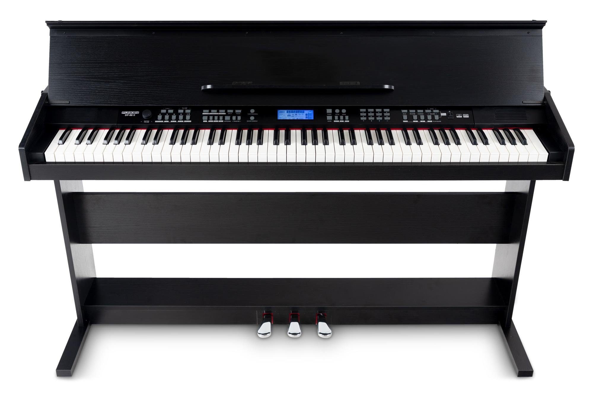 FunKey Digitalpiano DP-88 II E-Piano mit 88 anschlagsdynamische Tasten, Klavier mit Begleitautomatik und Chord Akkordbegleitung
