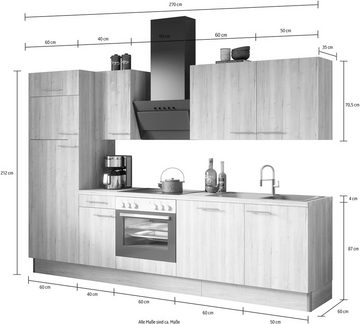 OPTIFIT Küche Klara, Breite 270 cm, wahlweise mit E-Geräten