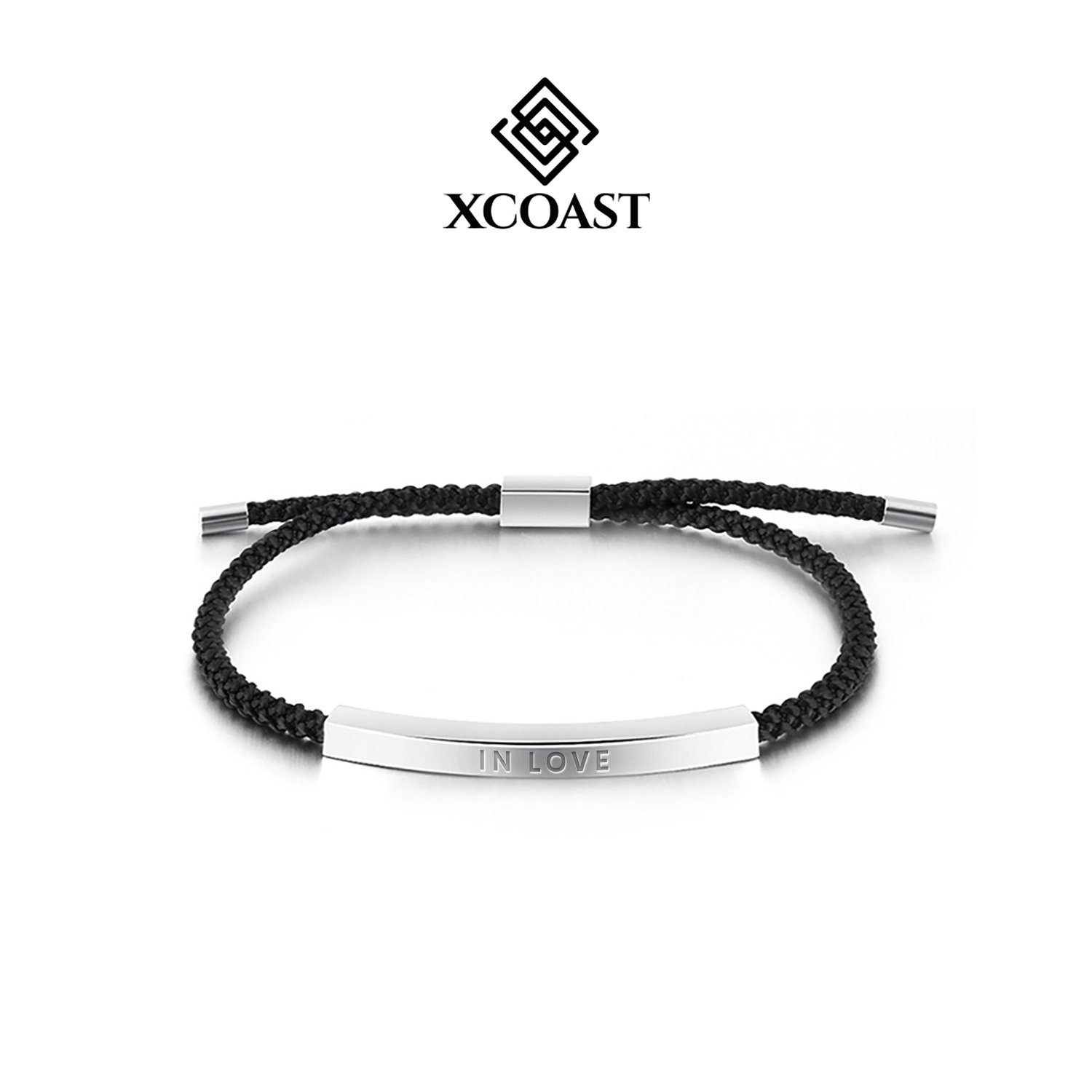 XCOAST Armband mit Gravur XCOAST Cotton silver, Elegantes Freundschaftsarmband in Stainless Steel silber | Armbänder mit Gravur